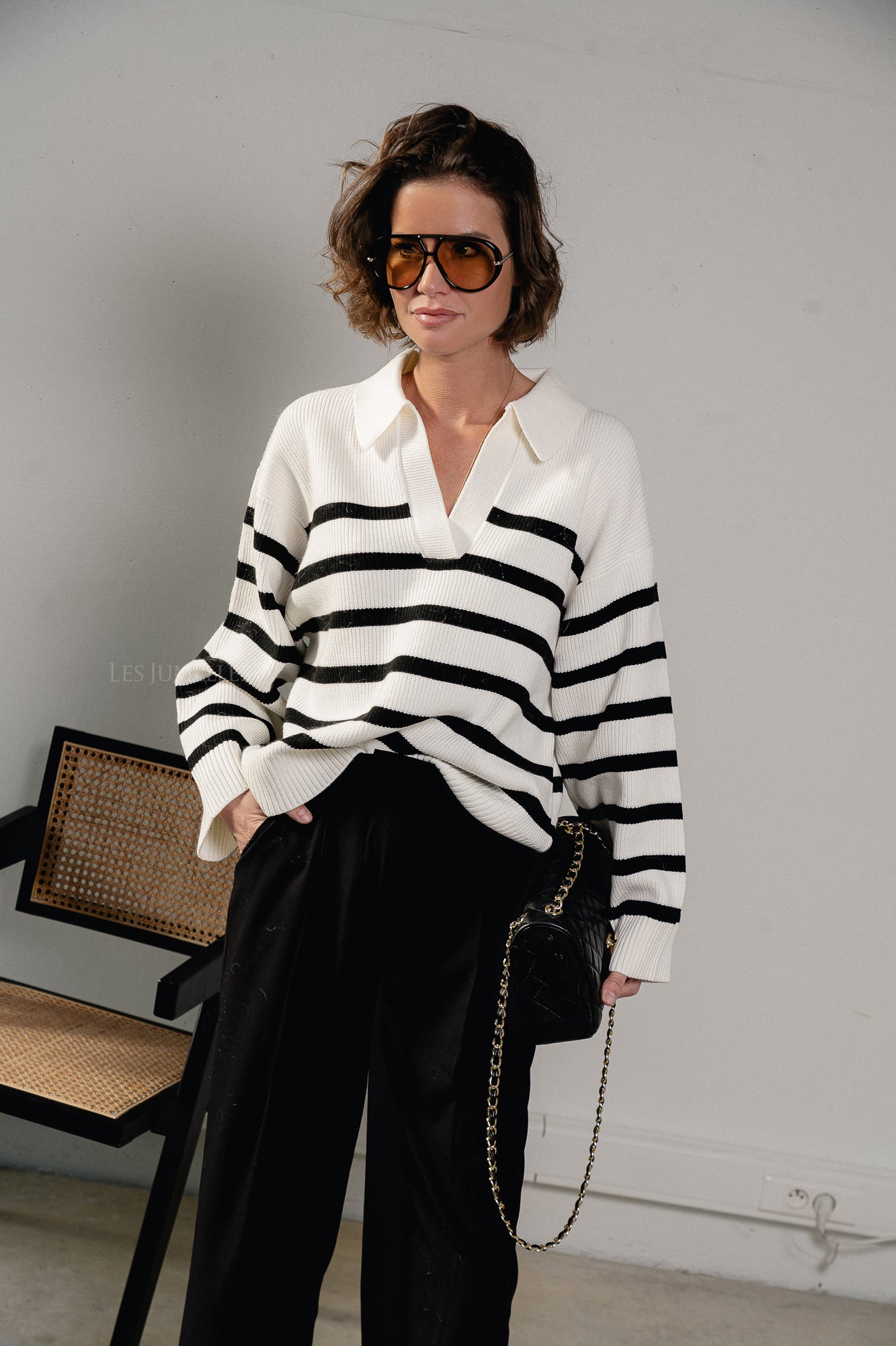 Taria jumper black and antique white