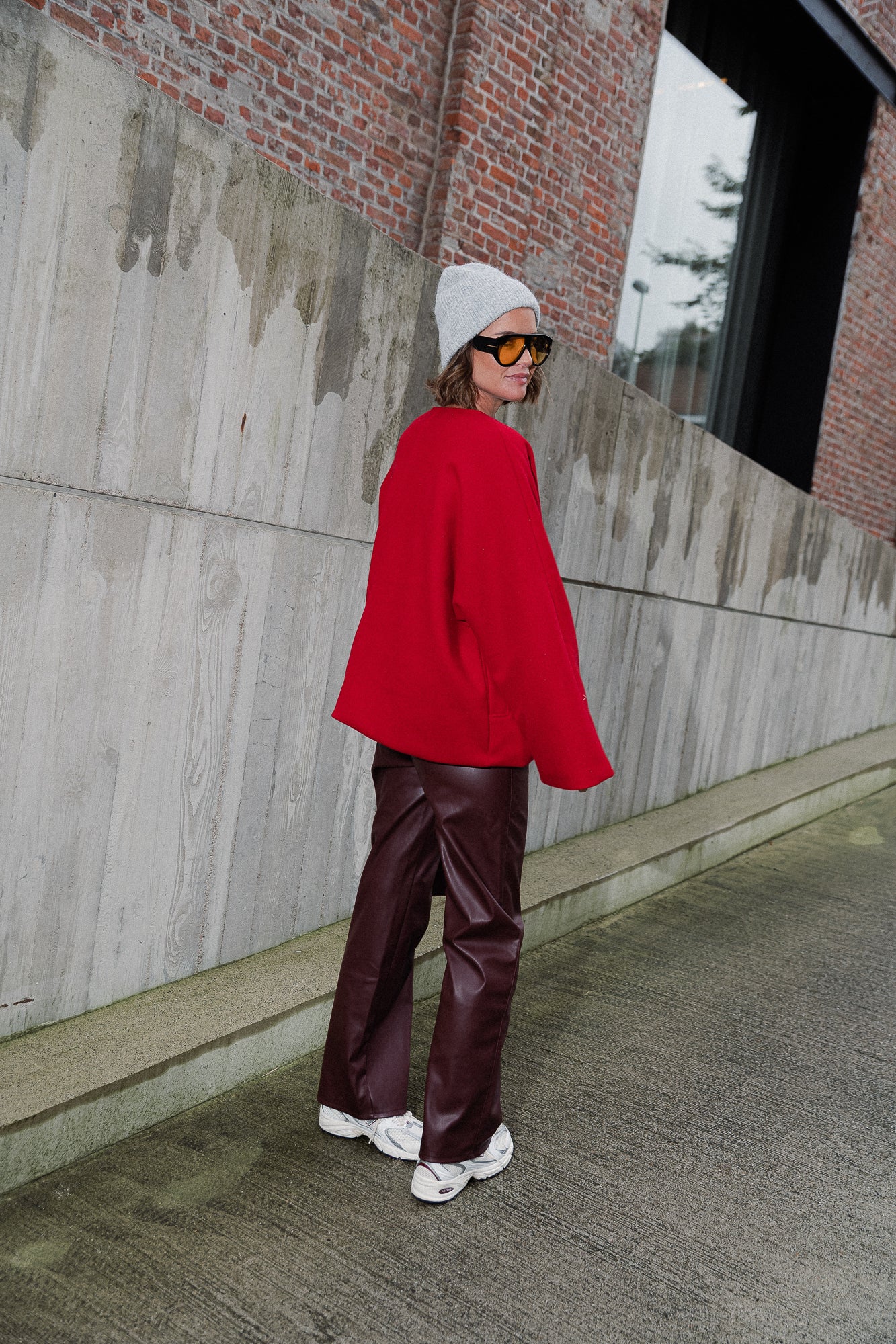 Veste oversize Louane rouge