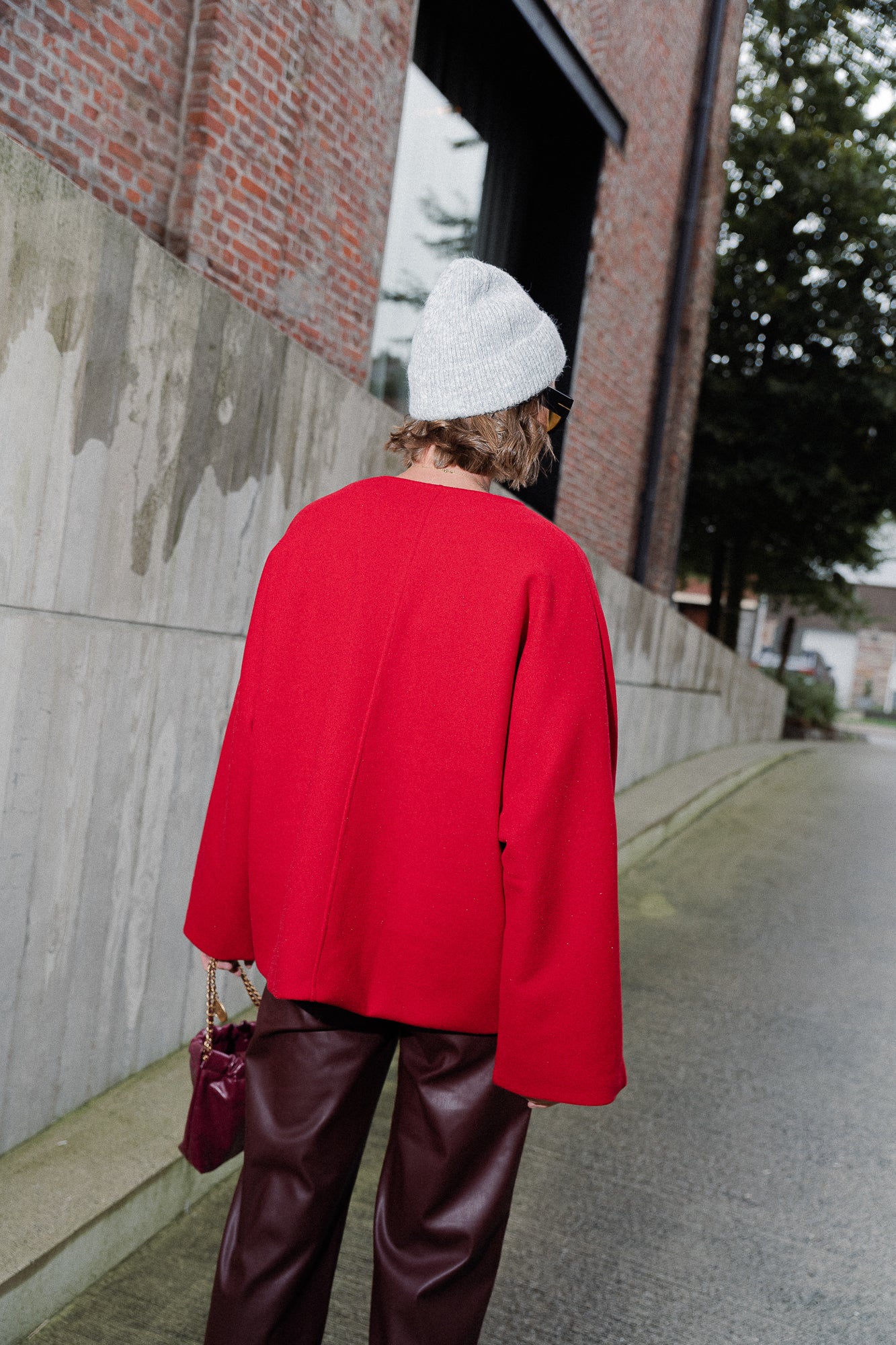 Veste oversize Louane rouge