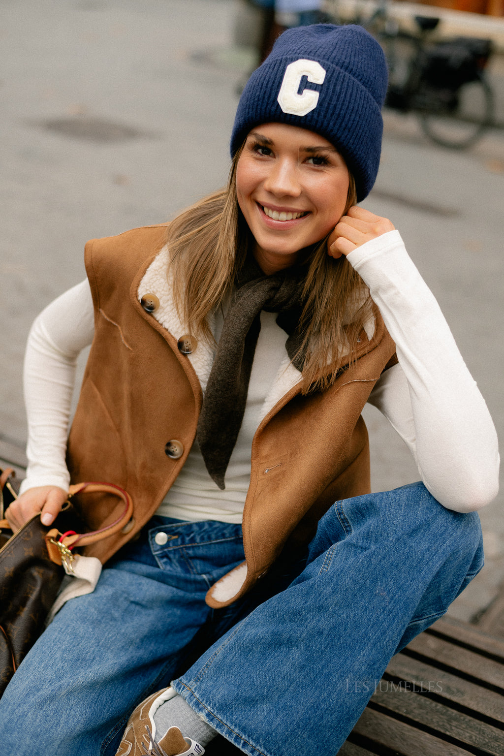 Capucine waistcoat ecru/camel