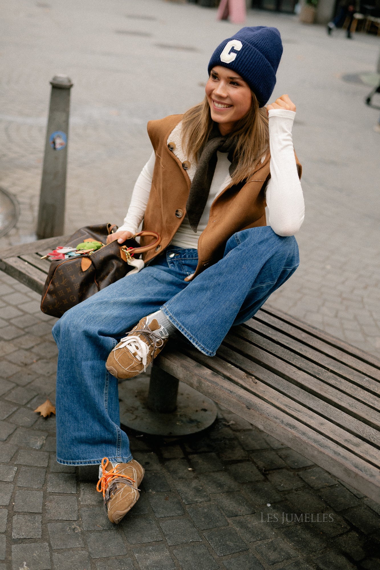 Capucine waistcoat ecru/camel