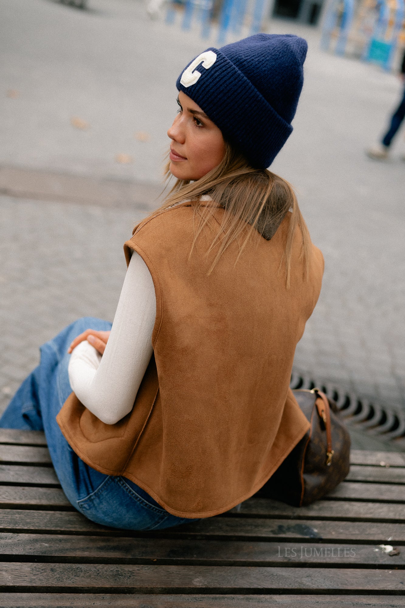 Capucine waistcoat ecru/camel