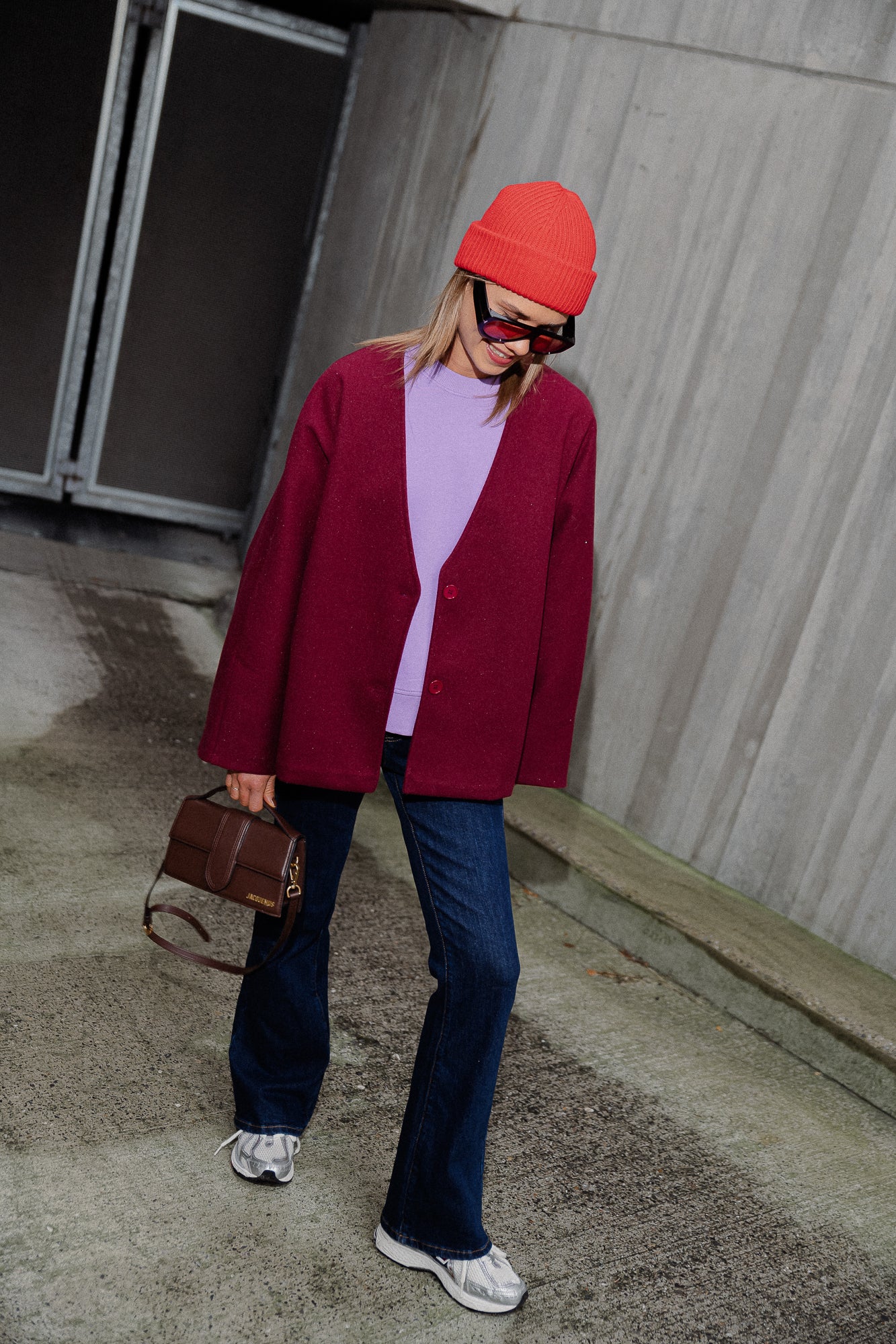 Louane oversized jacke bordeaux