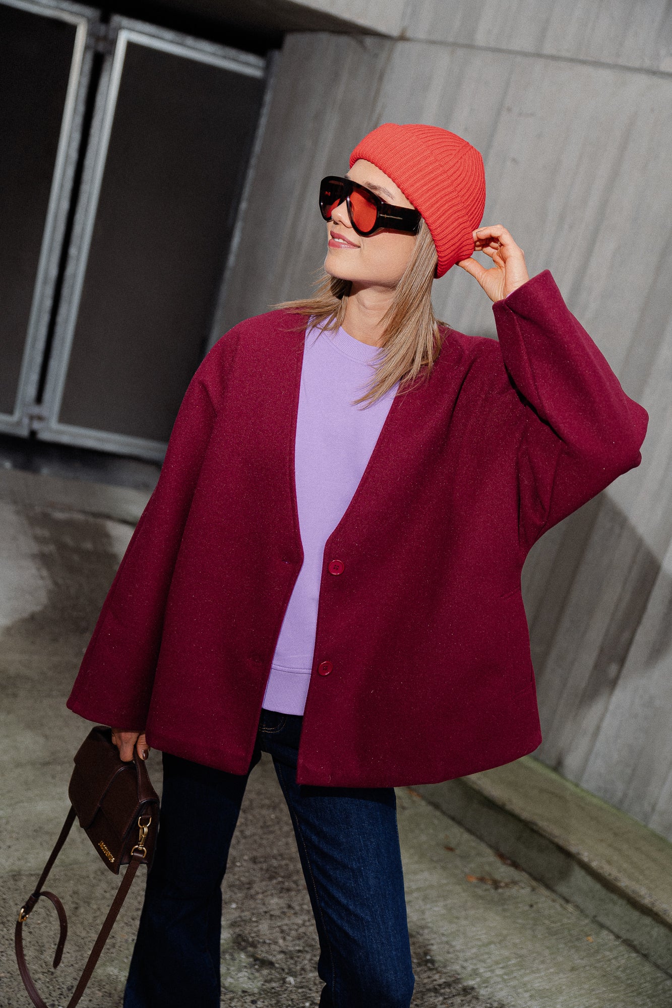 Louane oversized jacke bordeaux