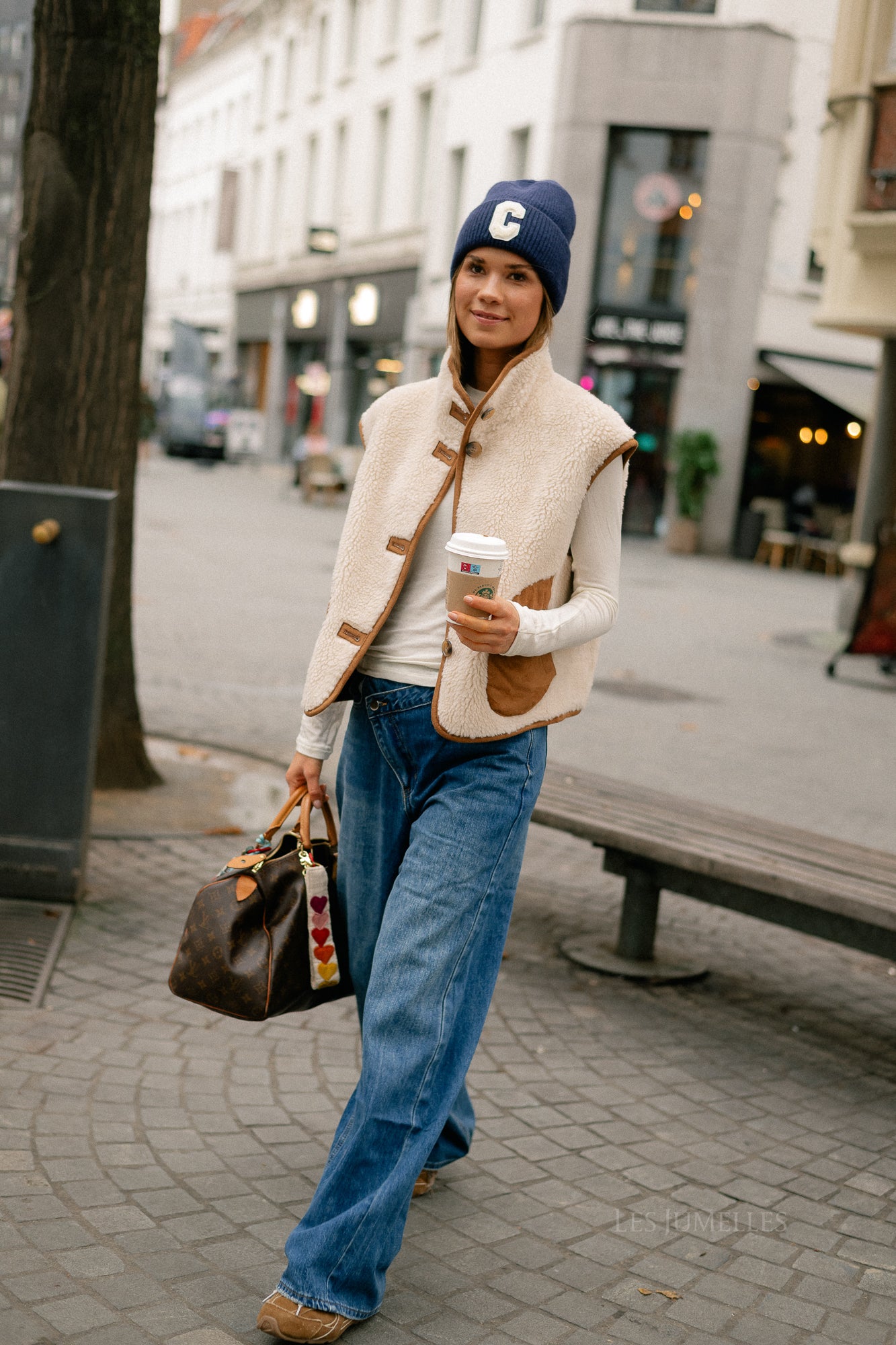 Capucine waistcoat ecru/camel