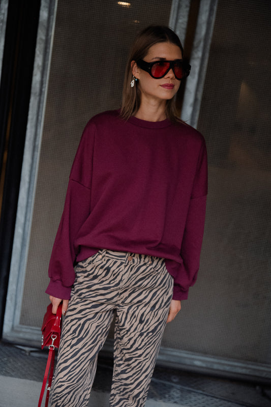 Les Jumelles Jolie sweater burgundy