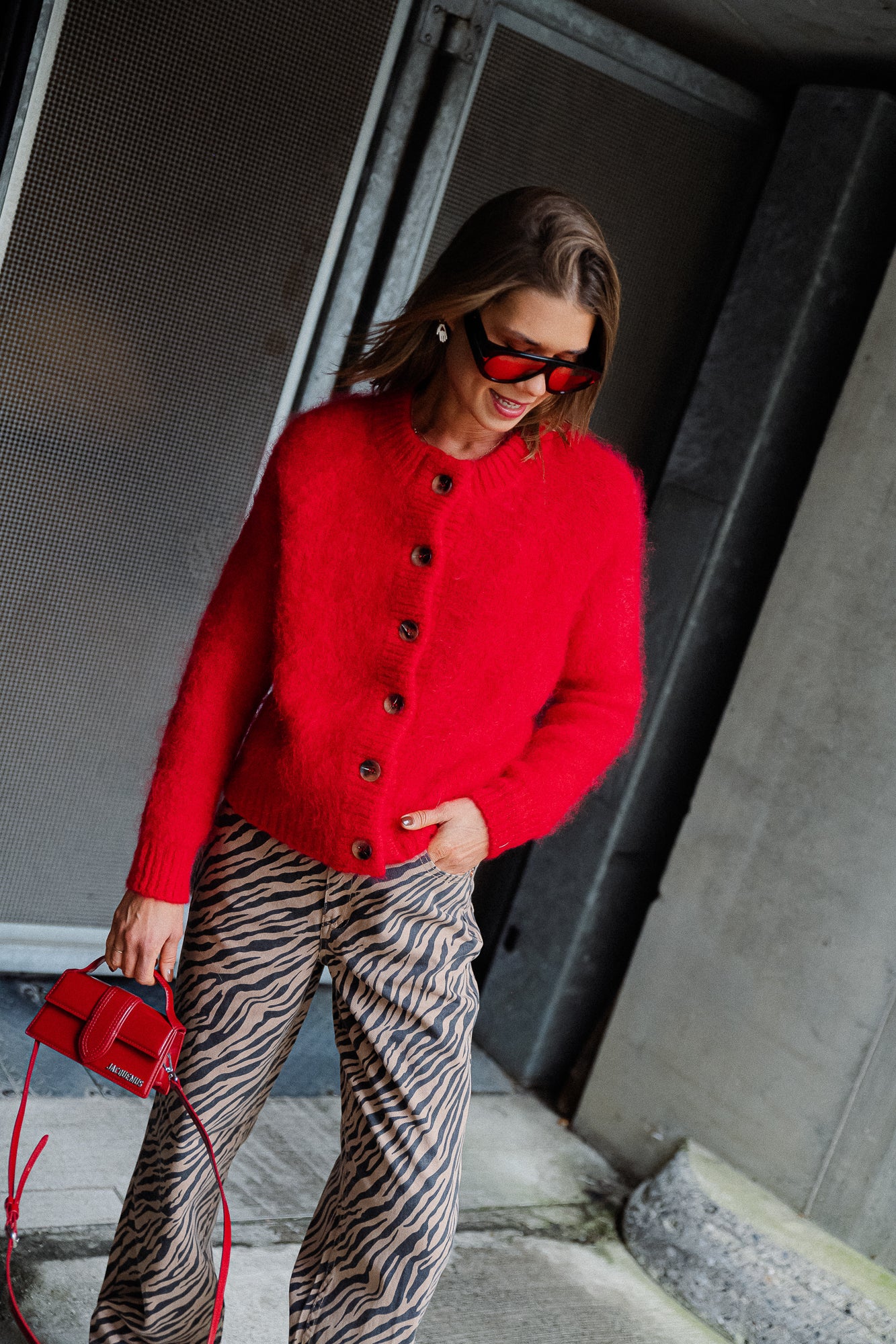 Caitlin cardigan red