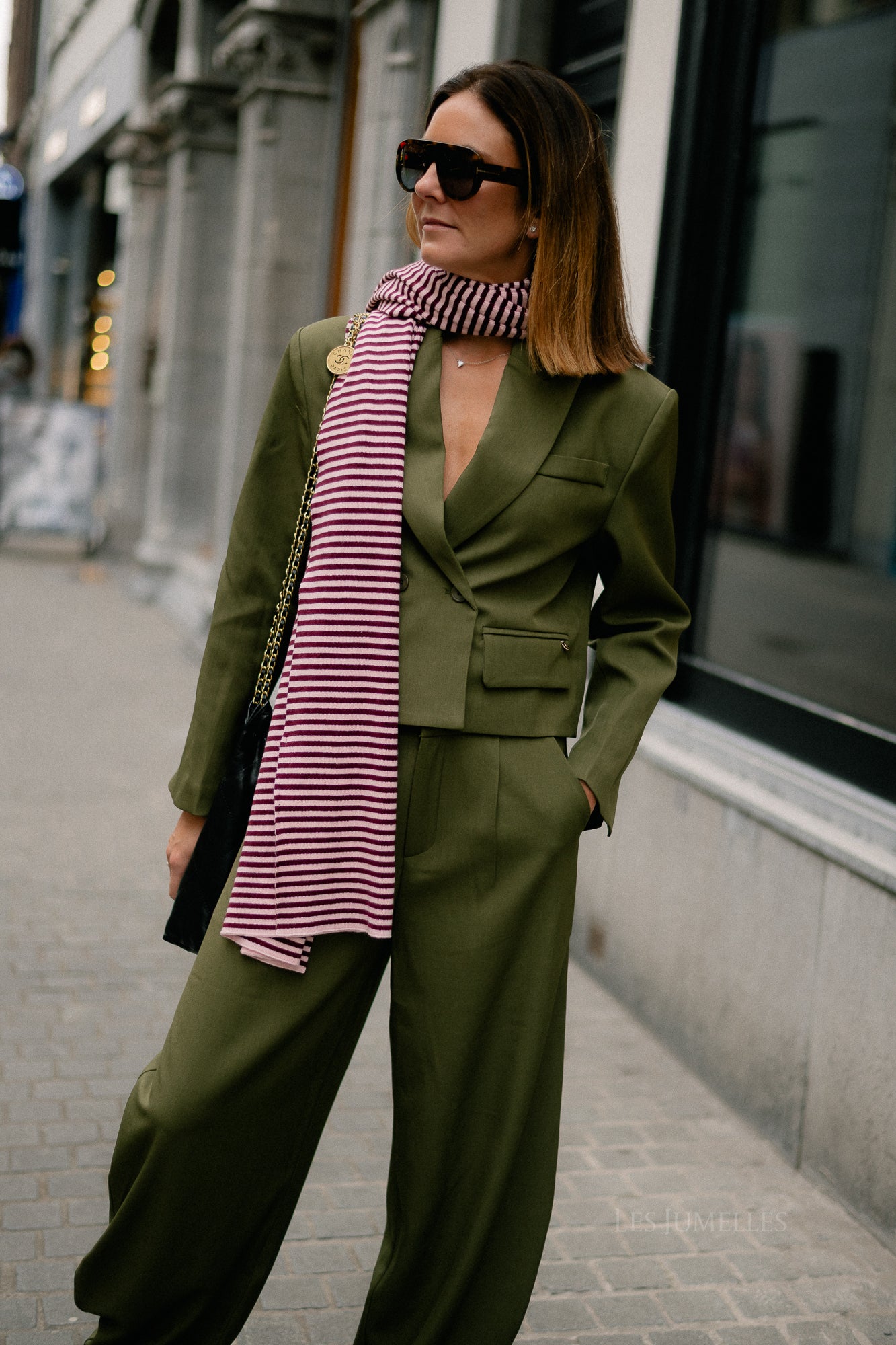 Donna cropped blazer khaki