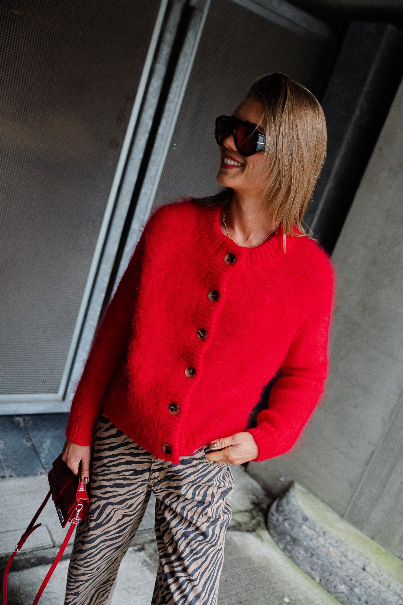 Caitlin cardigan red