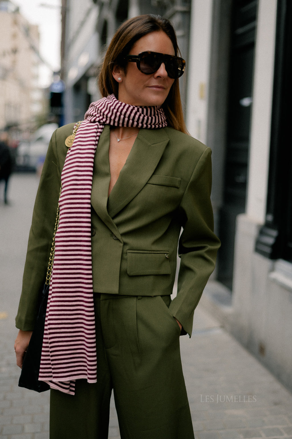 Donna cropped blazer khaki