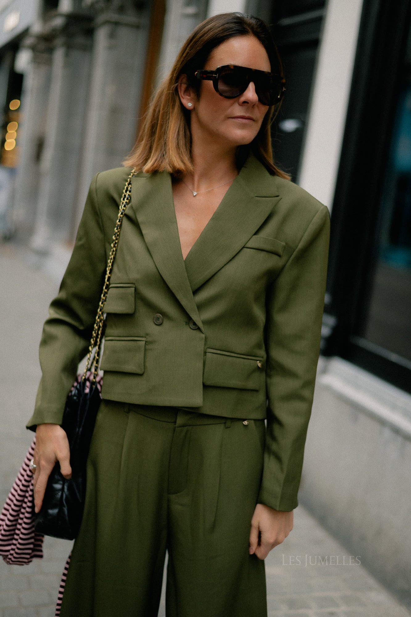 Donna cropped blazer khaki