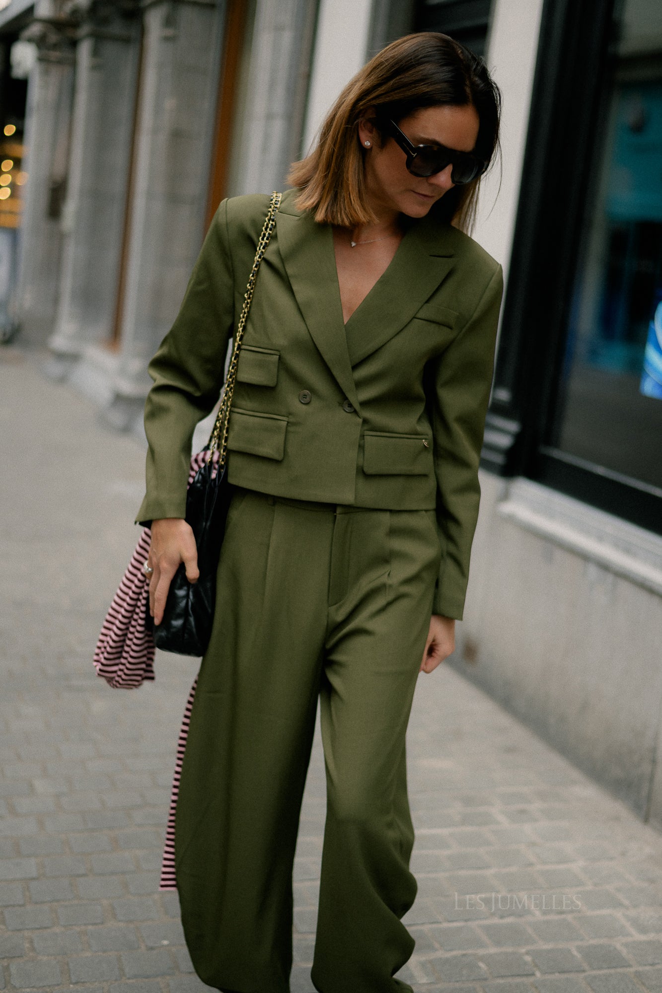 Donna cropped blazer khaki