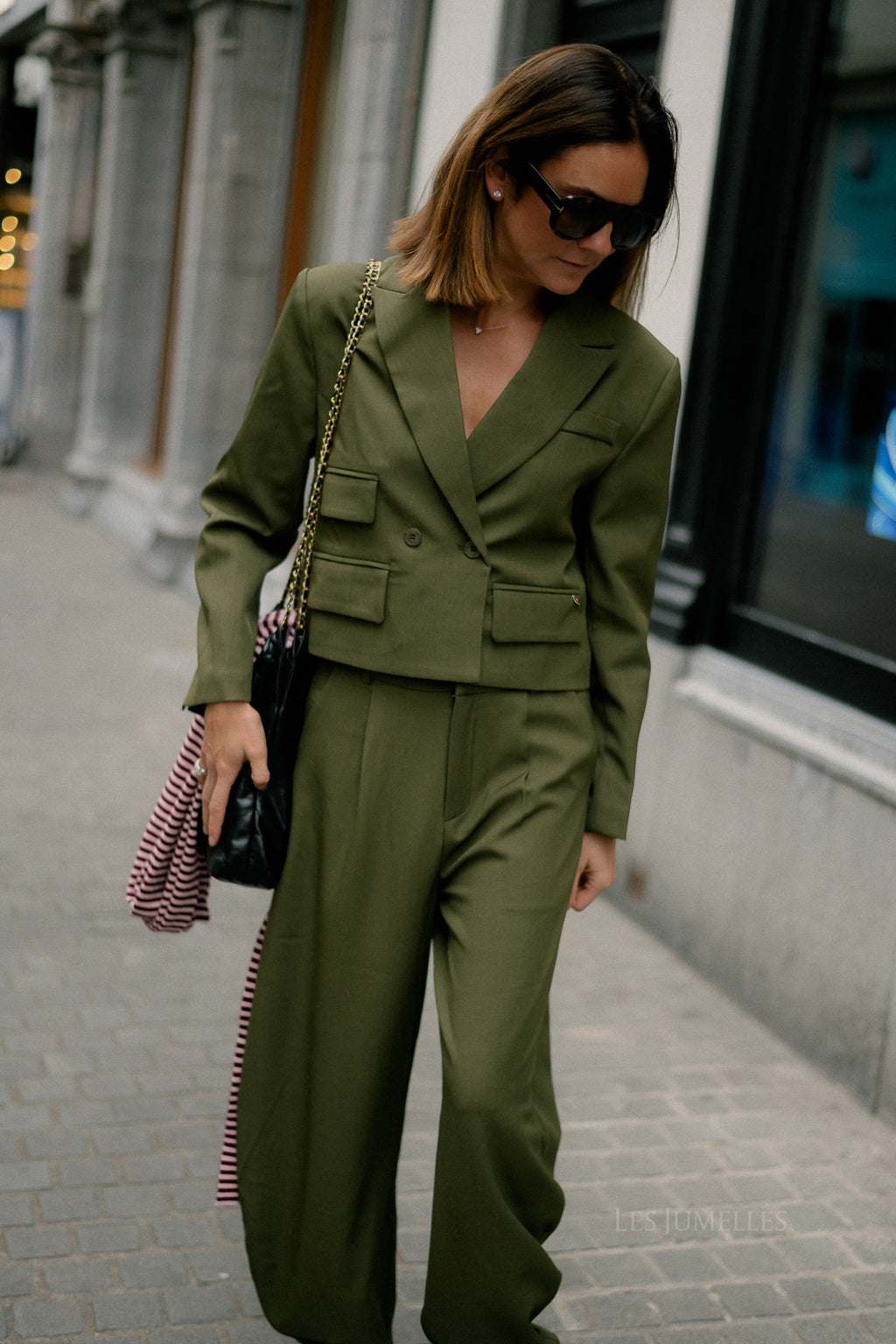 Donna cropped blazer khaki