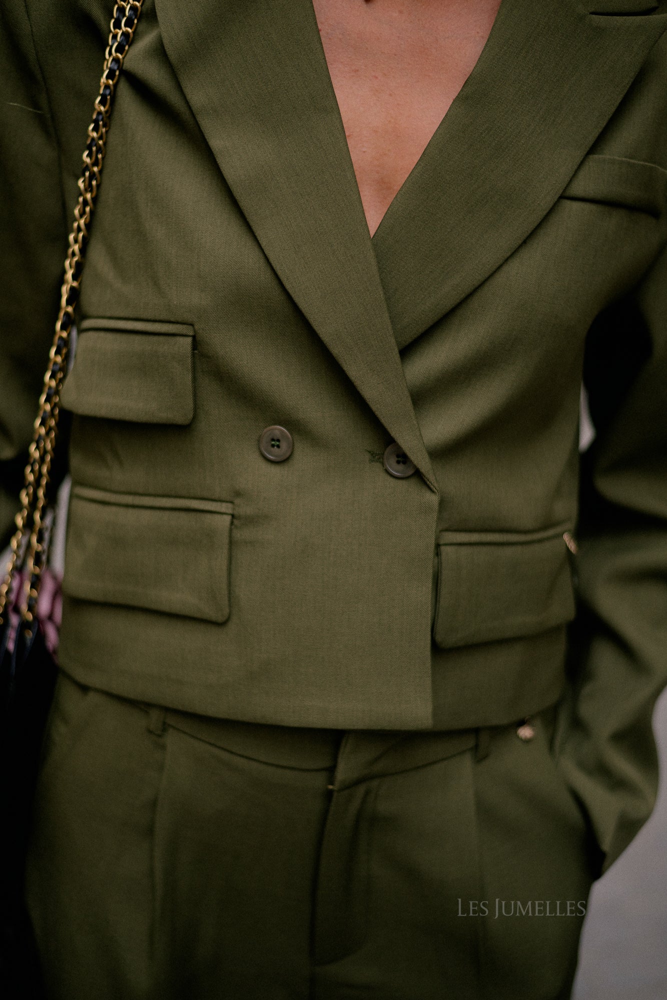 Donna cropped blazer khaki