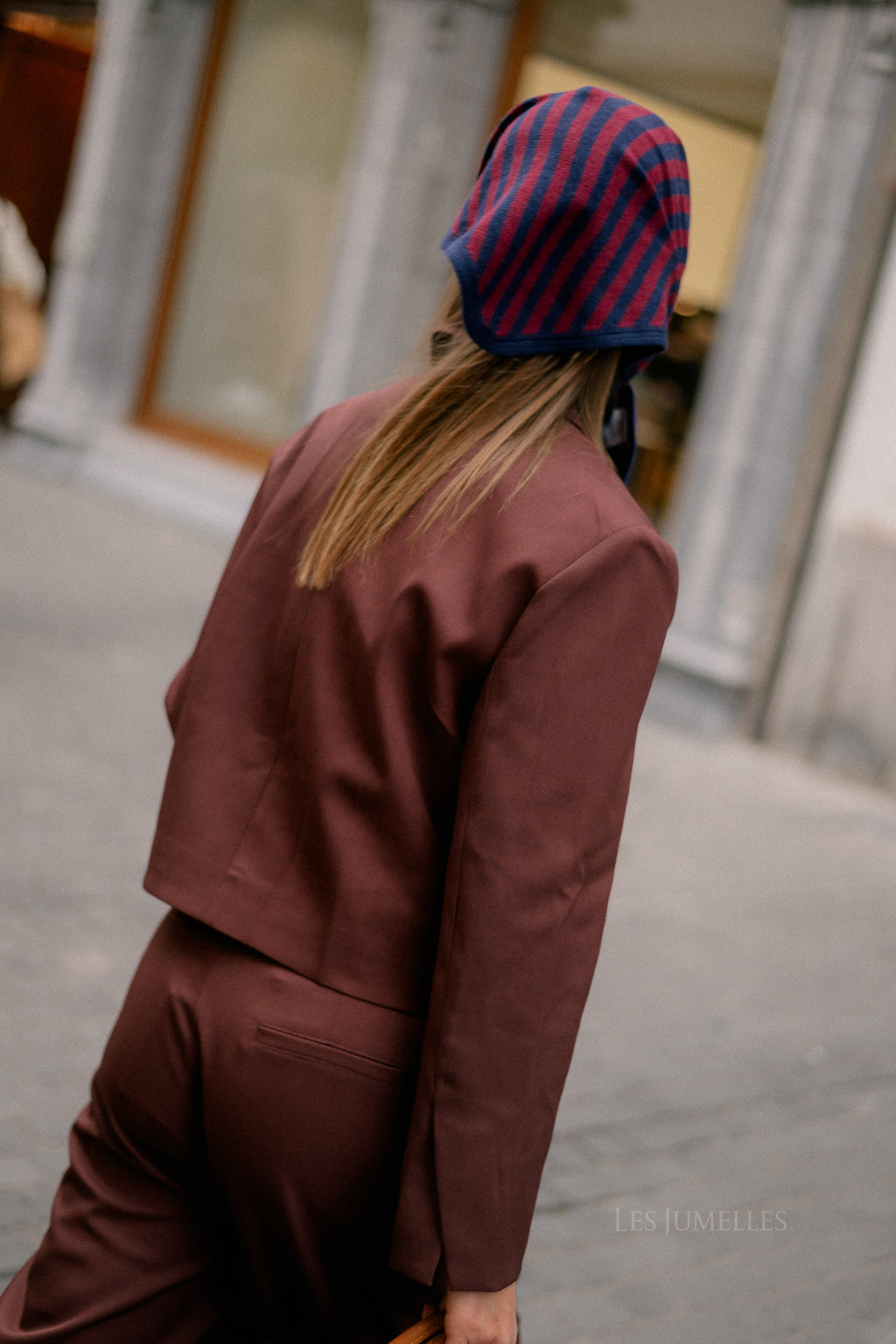 Donna cropped blazer burgundy