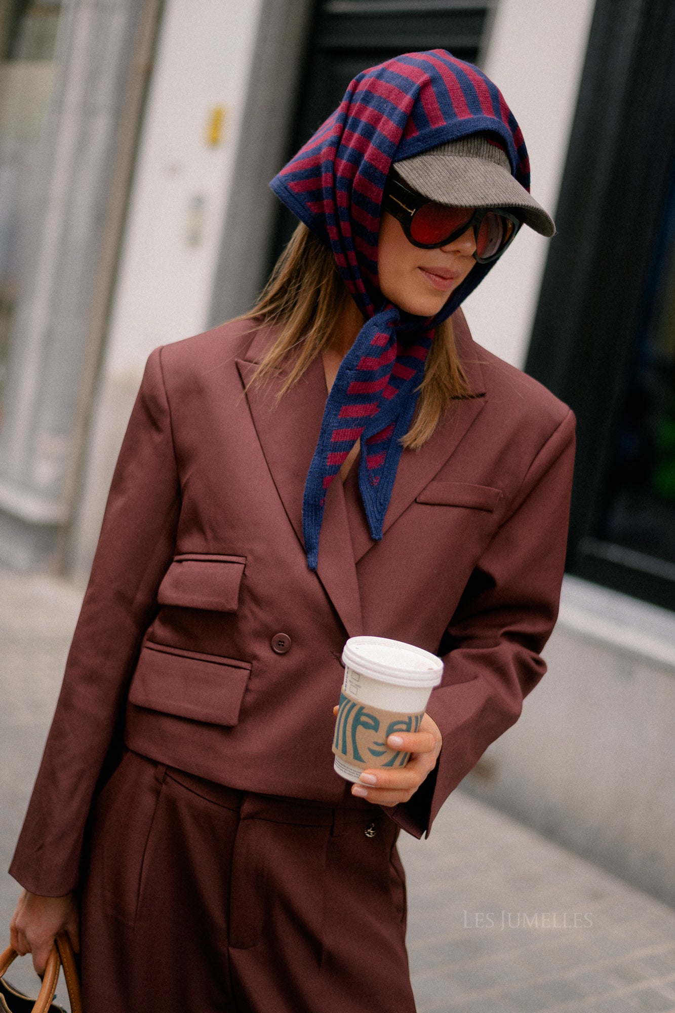 Donna cropped blazer burgundy