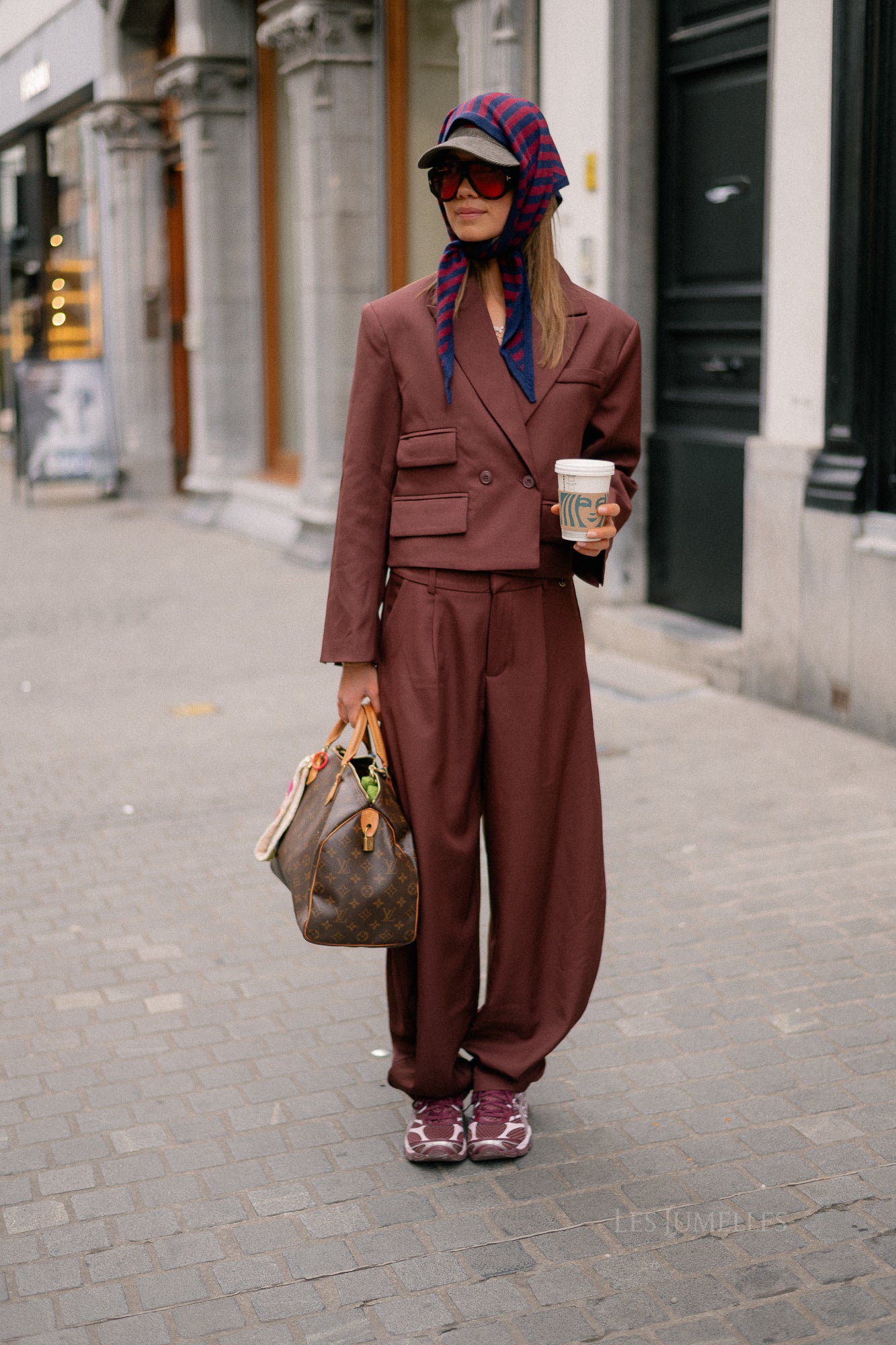 Donna cropped blazer burgundy