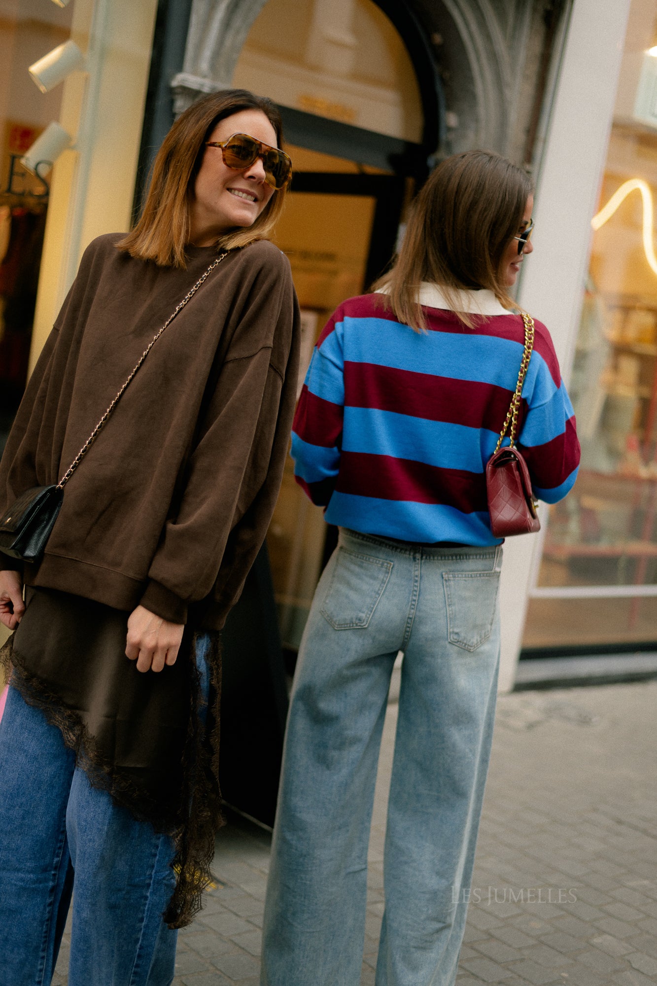 Sophia striped rugby shirt burgundy/blue