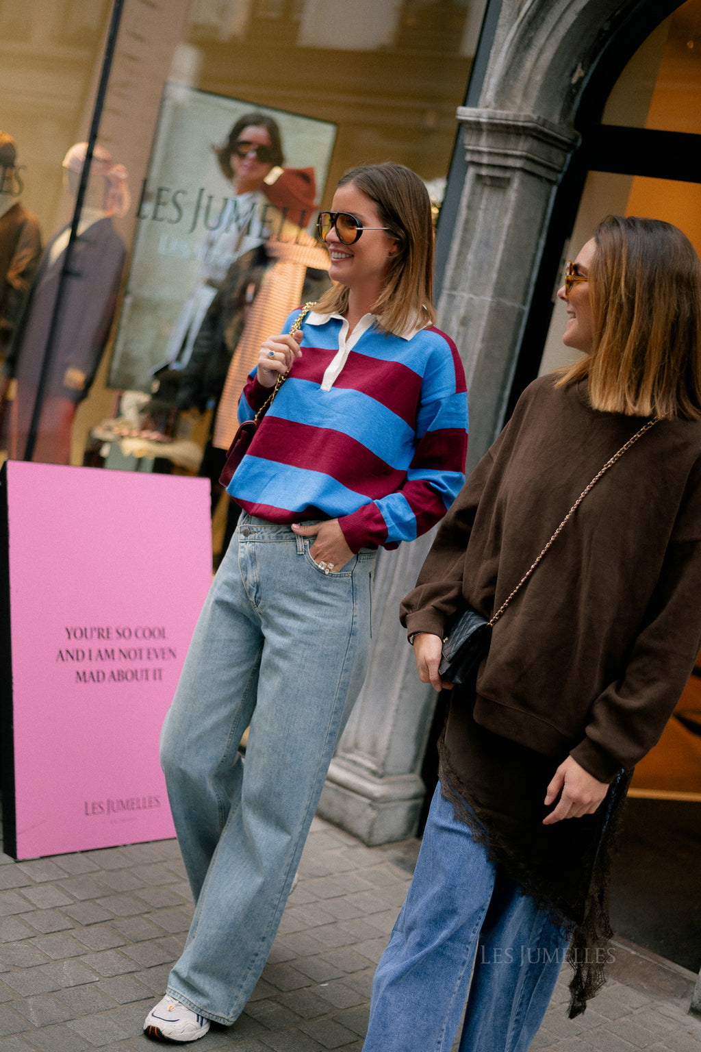 Sophia striped rugby shirt burgundy/blue