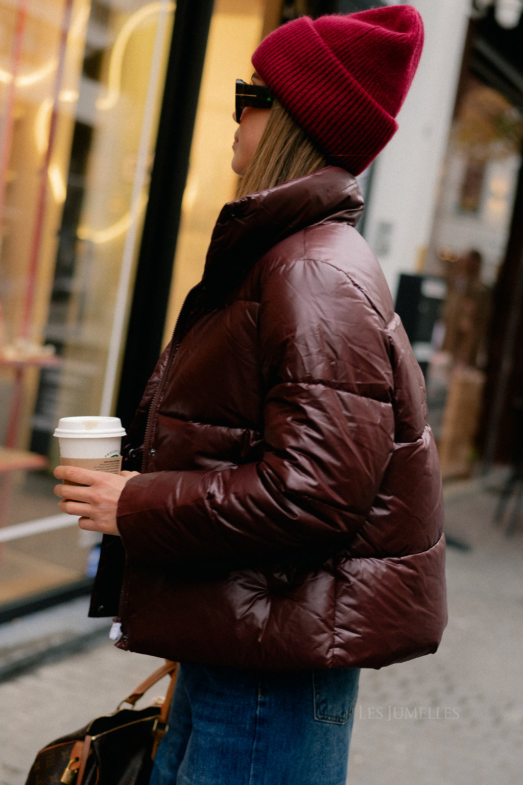 VILidda L/S shinny puffer short jacket fig