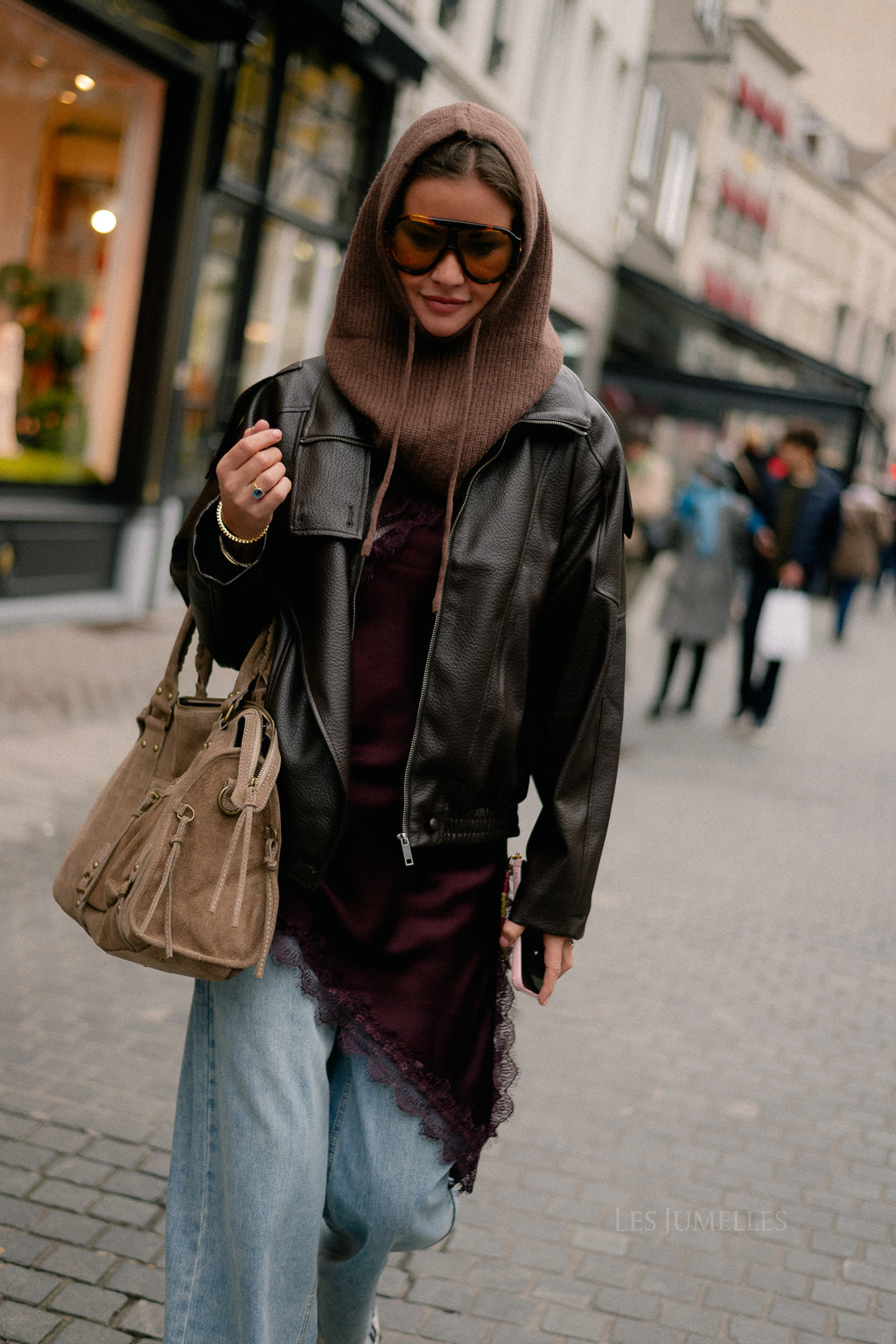 Amelie lace dress aubergine