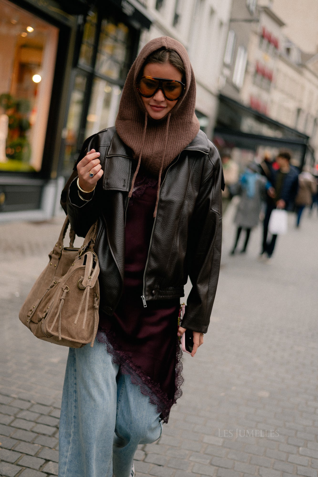 Amelie lace dress aubergine