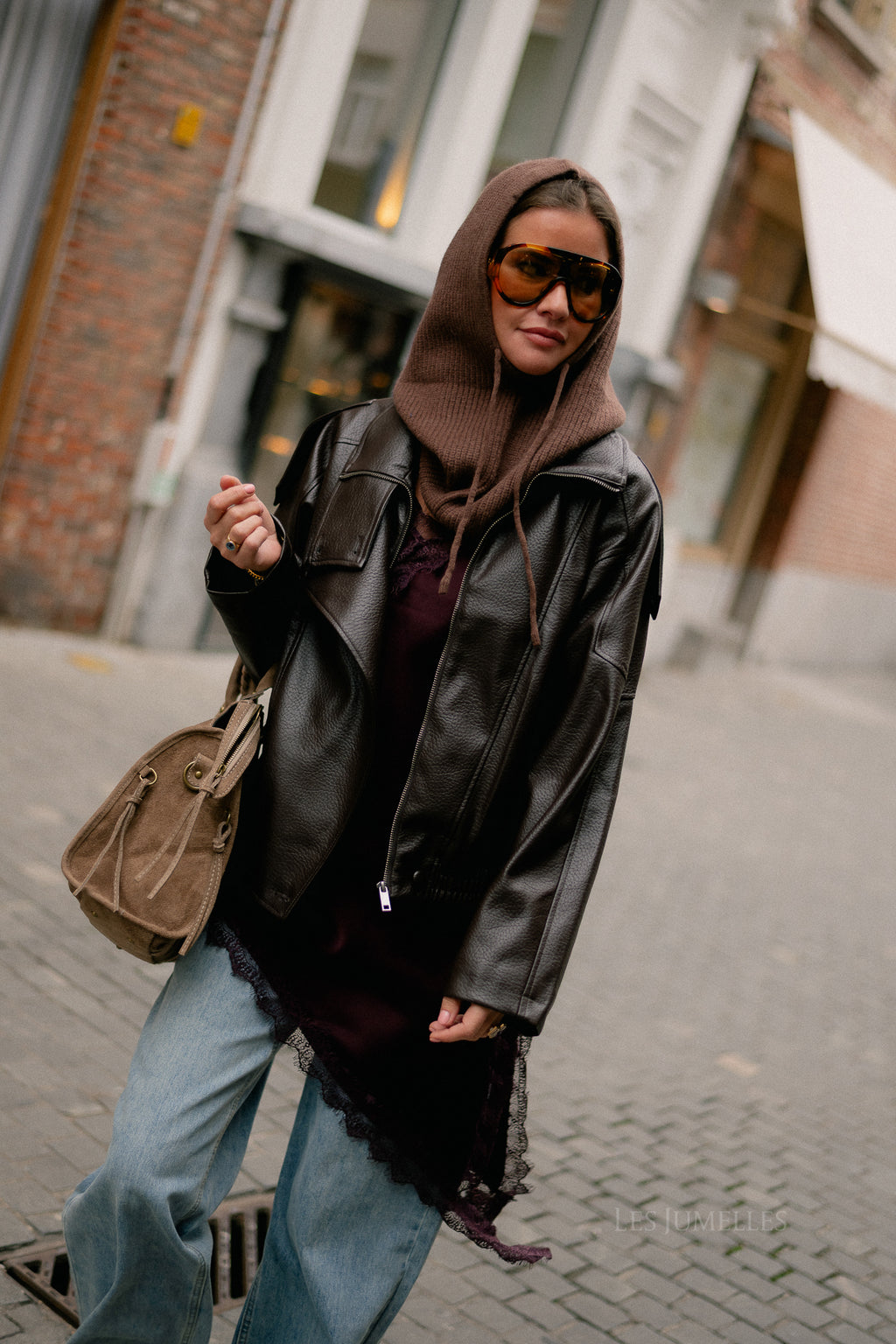 Amelie lace dress aubergine