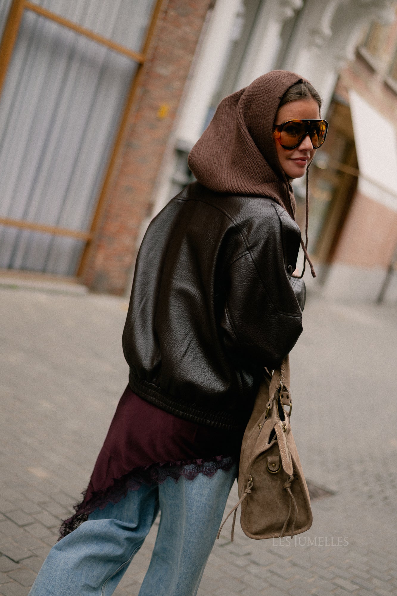 Amelie lace dress aubergine