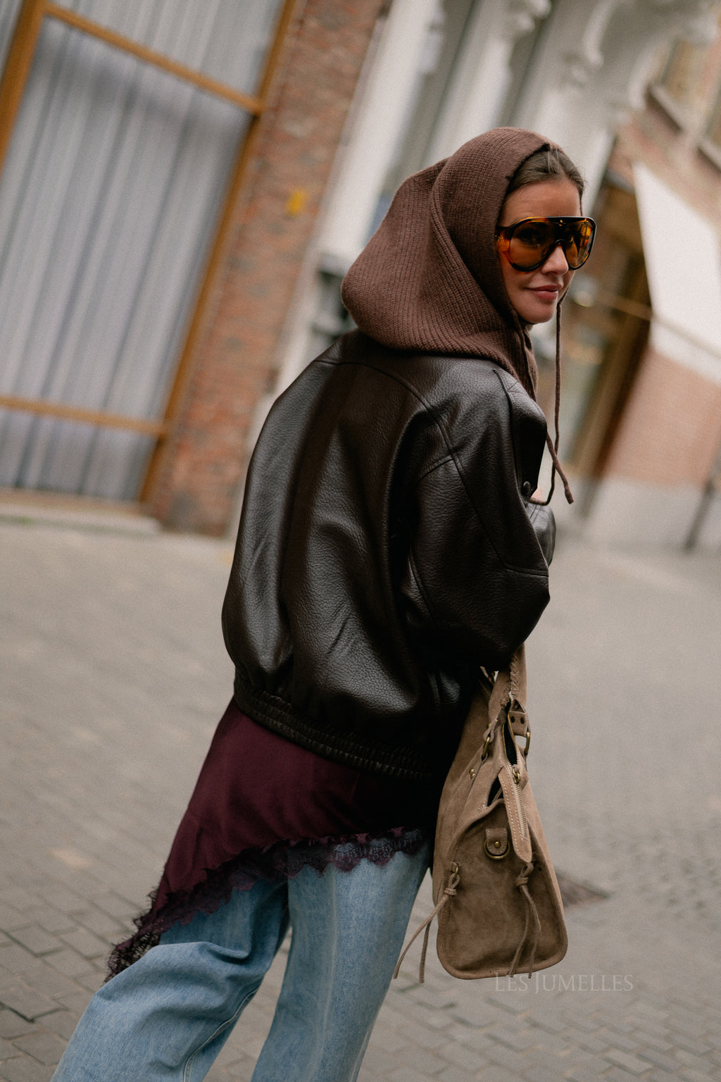 Amelie lace dress aubergine