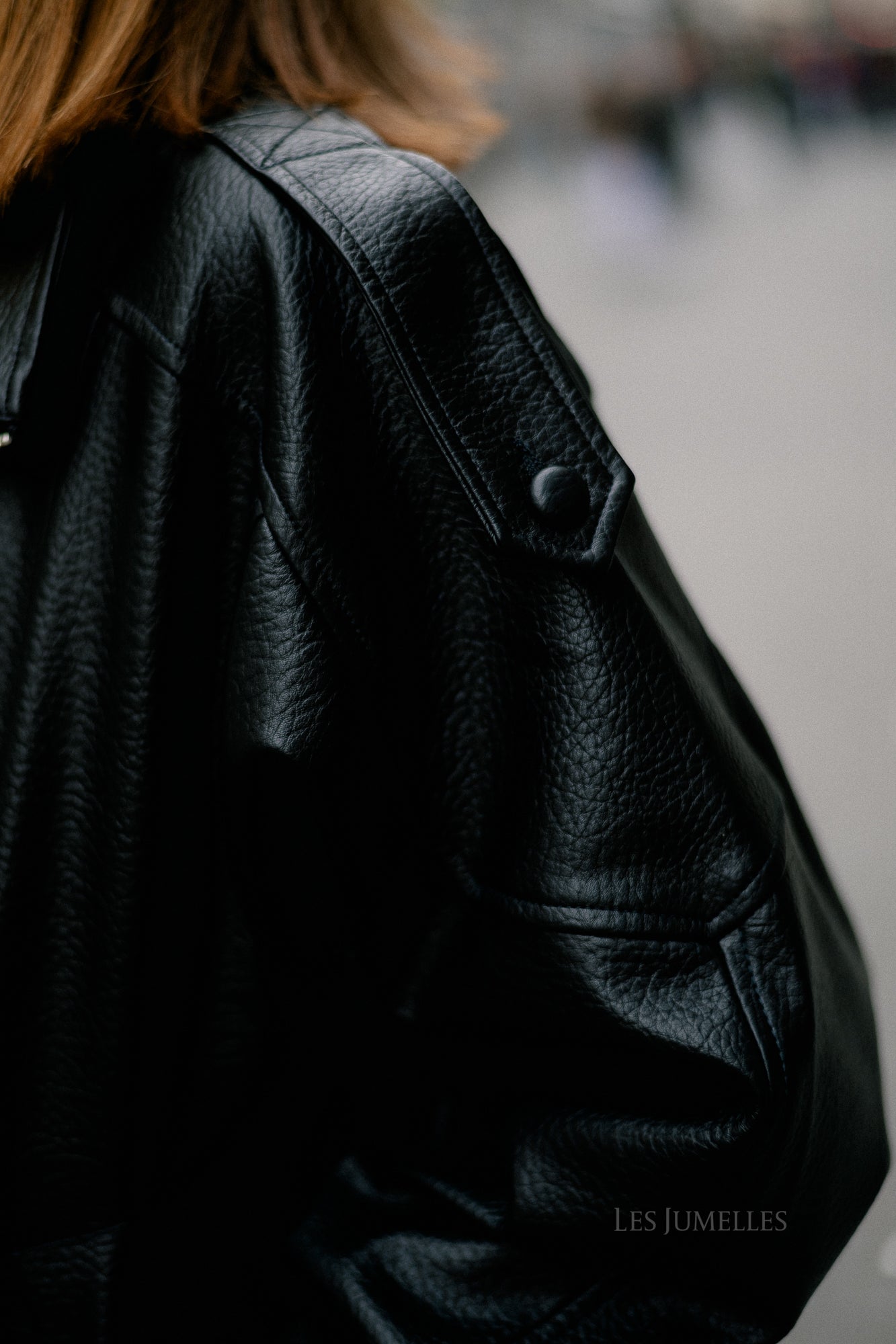 Aubrey leather look jacket black