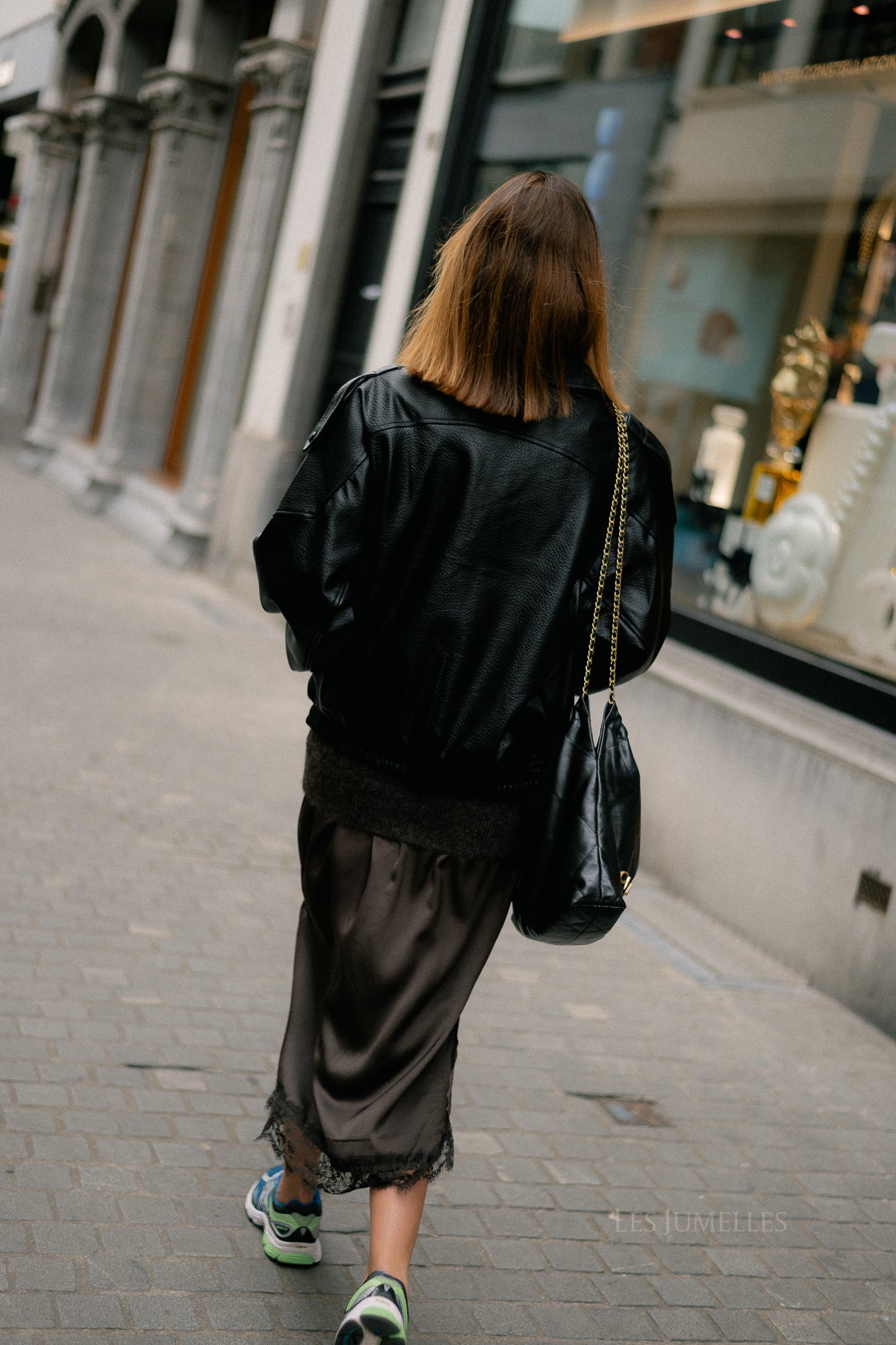 Aubrey leather look jacket black