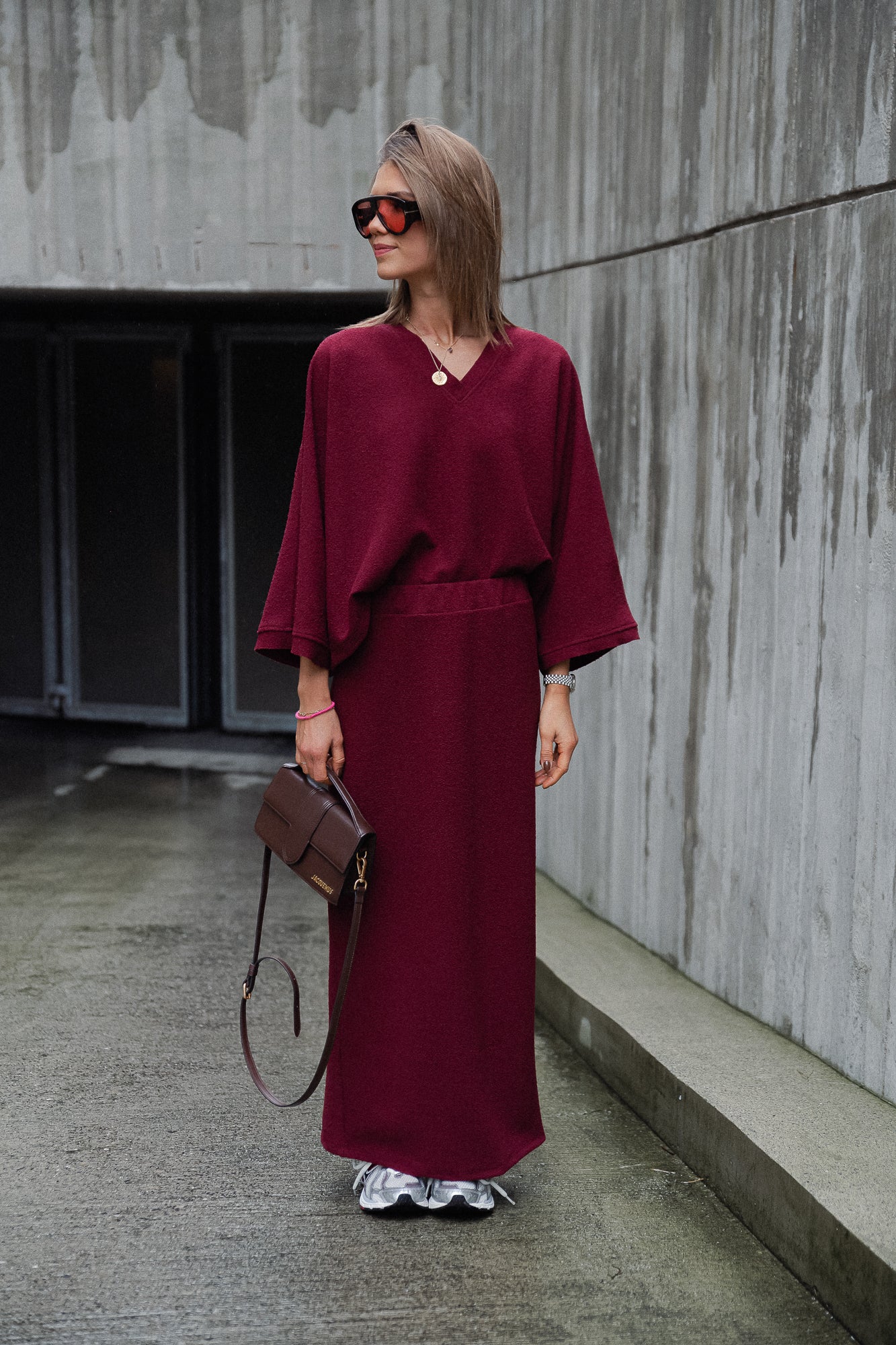 Céliz V-neck shirt burgundy