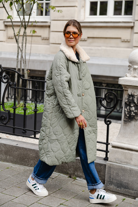 Les Jumelles Lizzy padded coat sage green