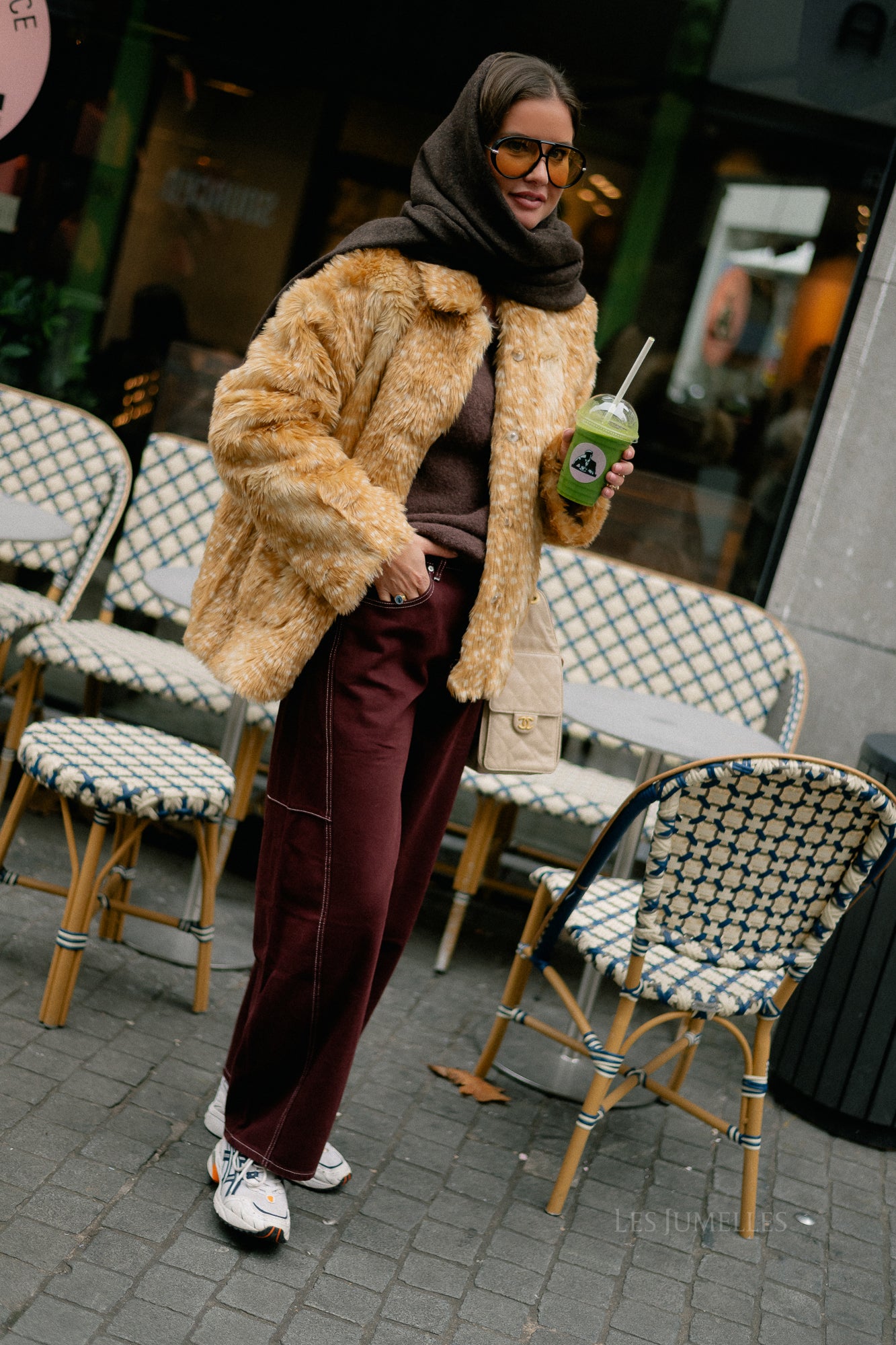 OBJFai LS fake fur jacket bambi