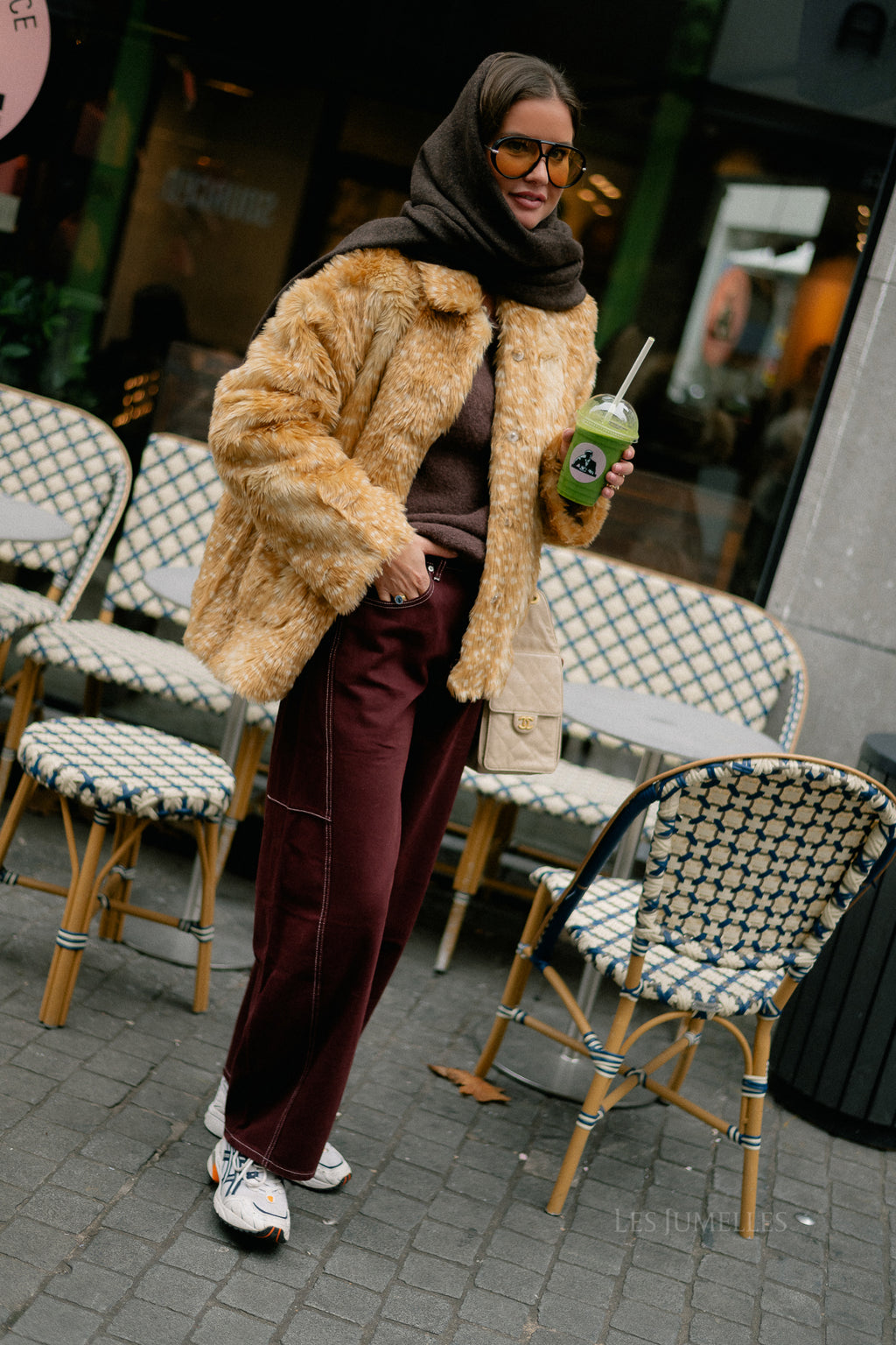 OBJFai LS fake fur jacket bambi