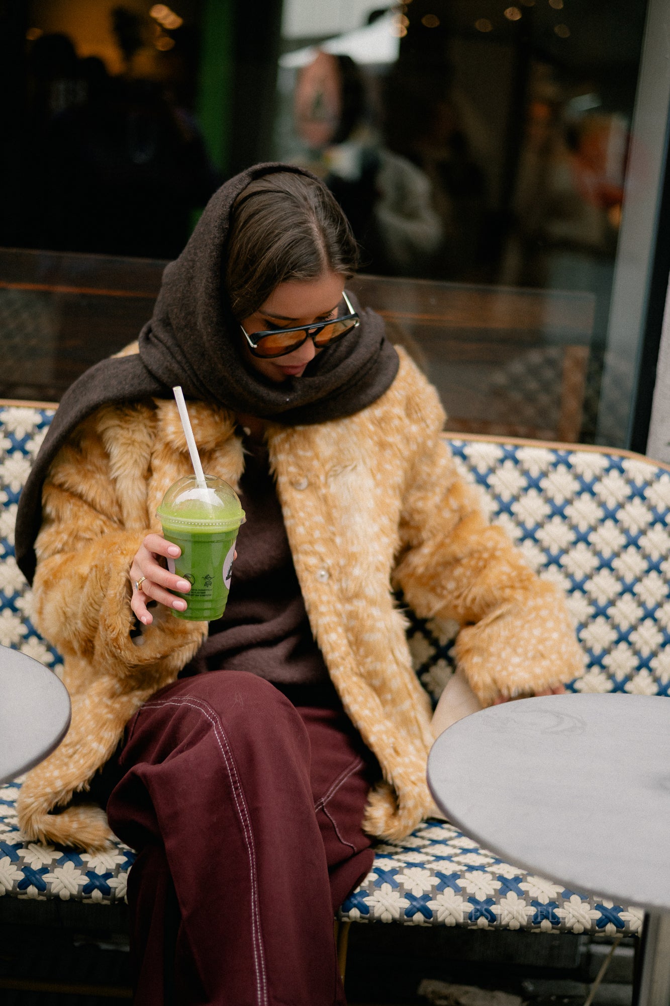 OBJFai LS fake fur jacket bambi