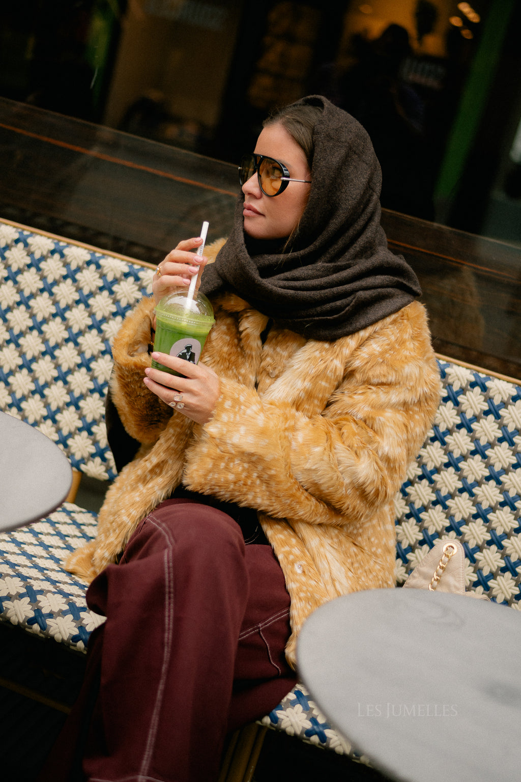 OBJFai LS fake fur jacket bambi