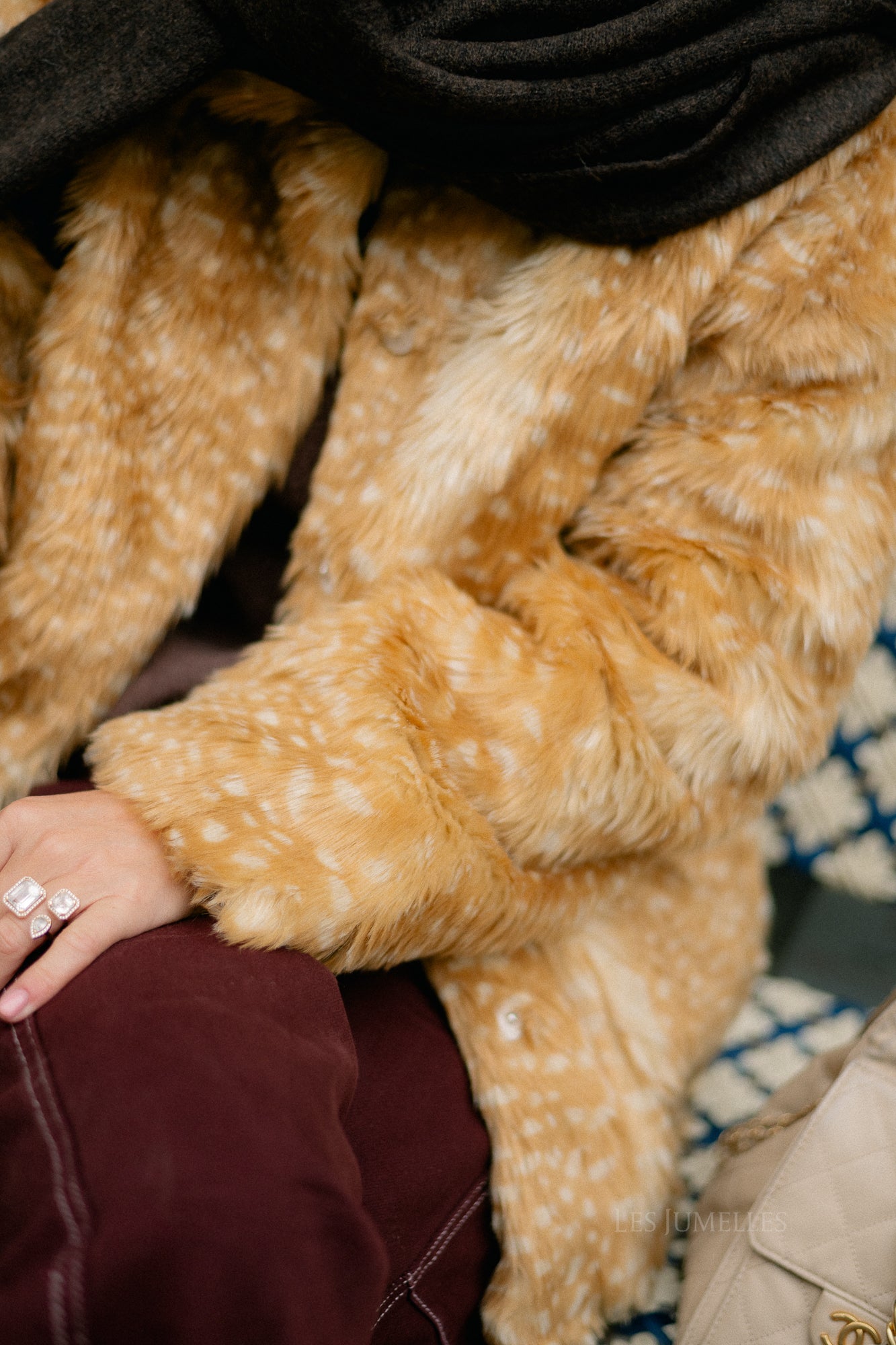 OBJFai LS fake fur jacket bambi