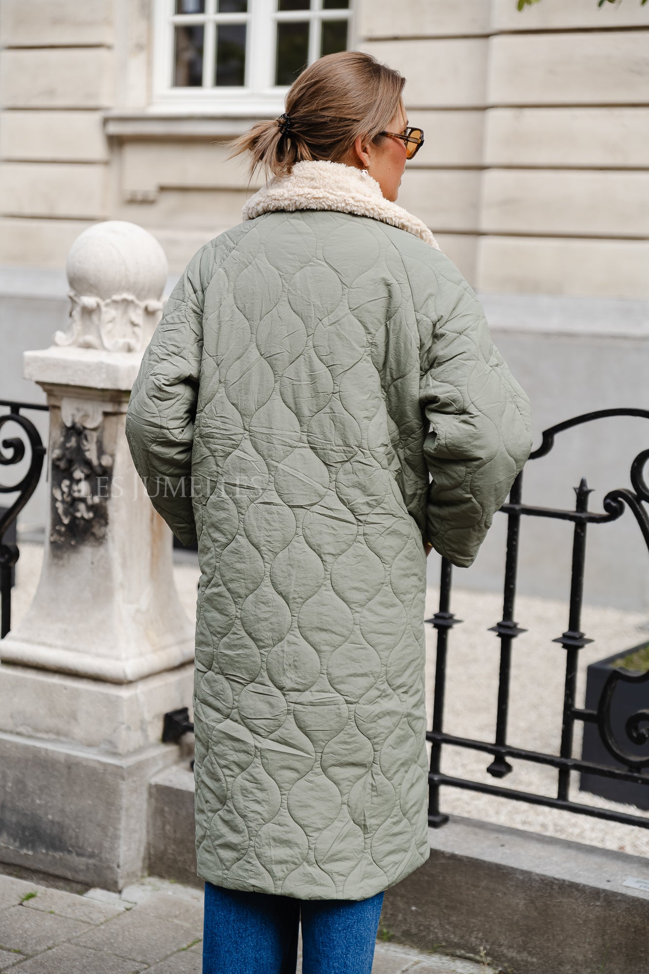 Lizzy padded coat sage green