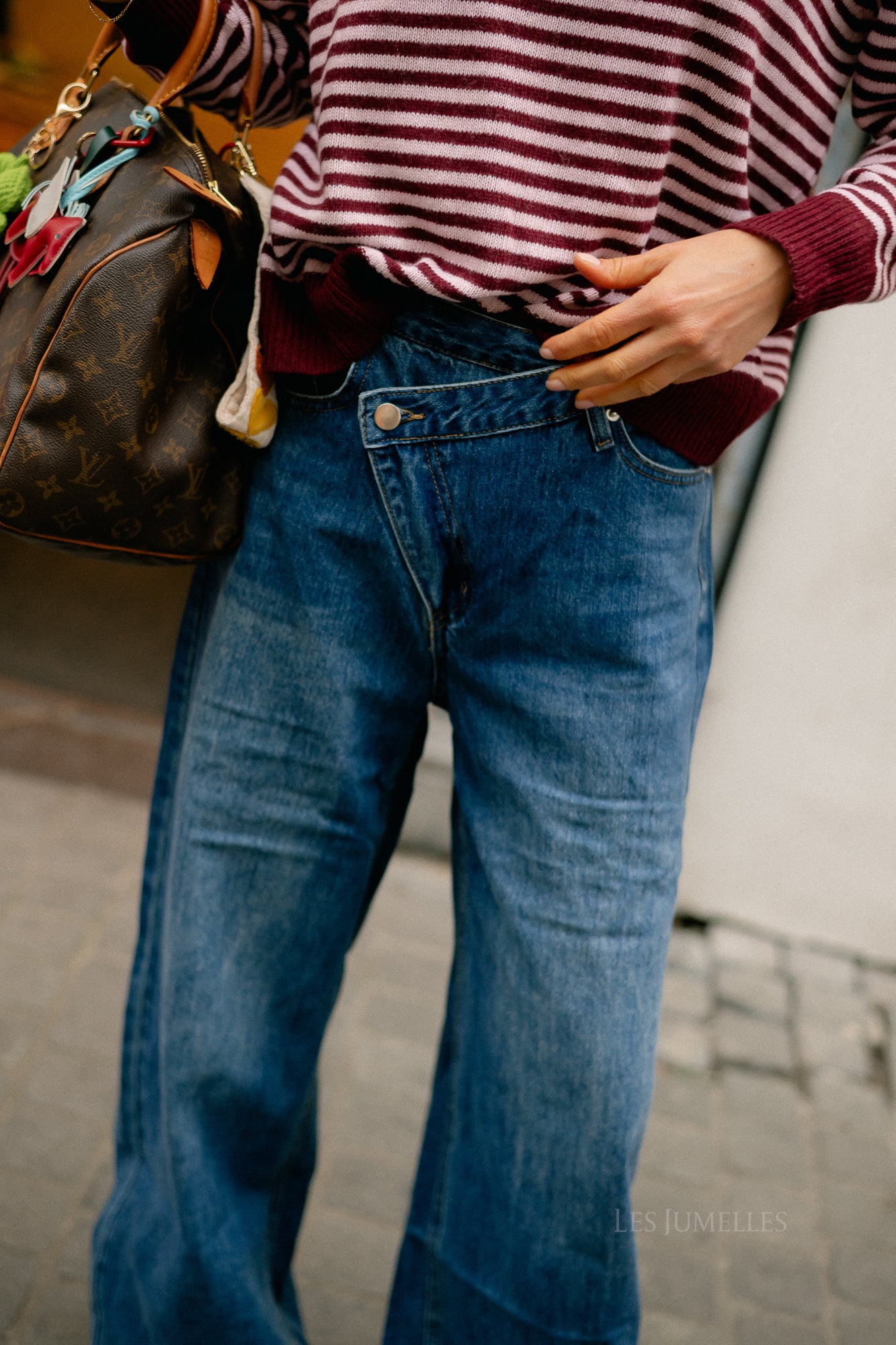 Rena asymmetric jeans medium blue