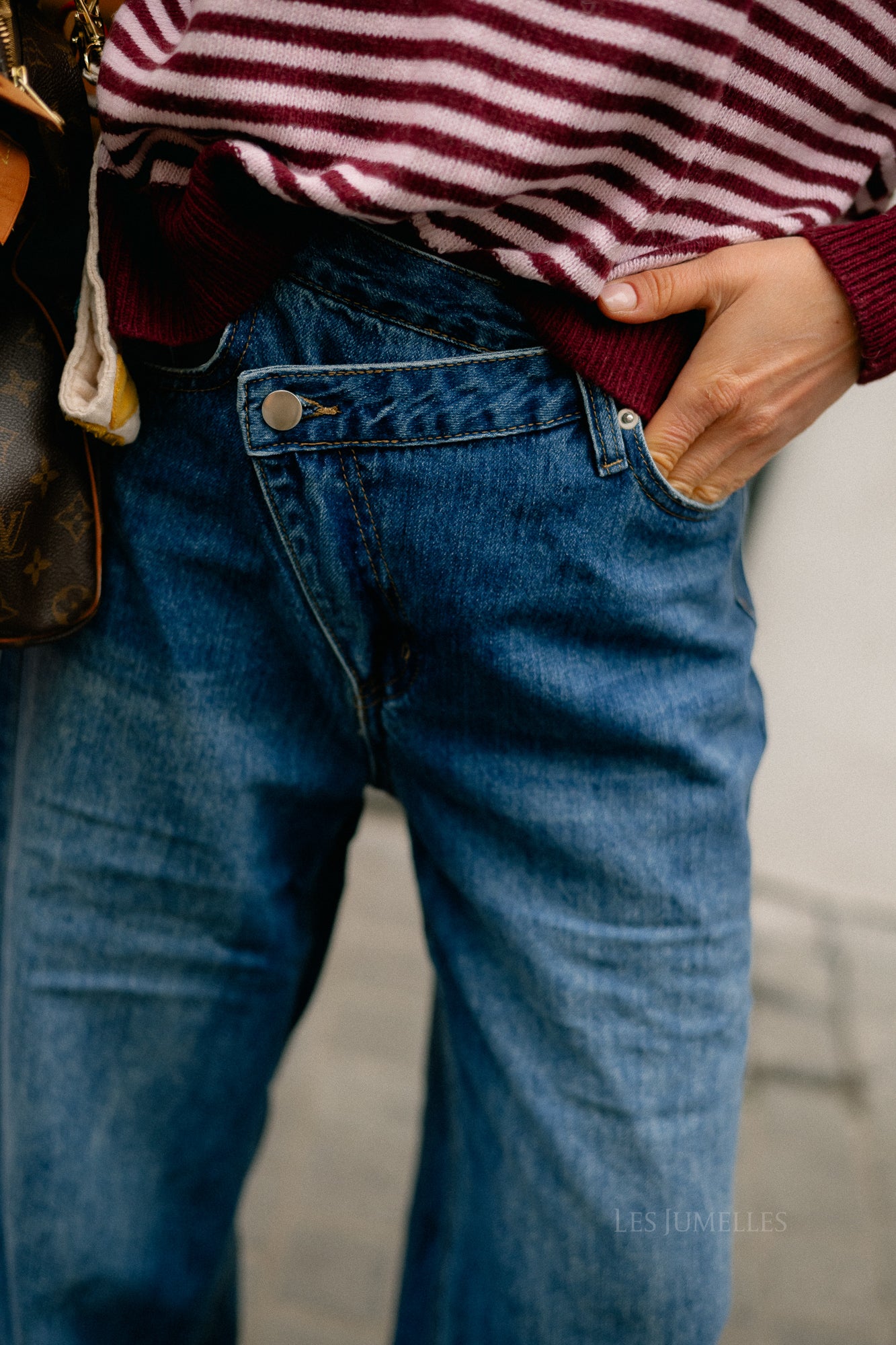 Rena asymmetric jeans medium blue