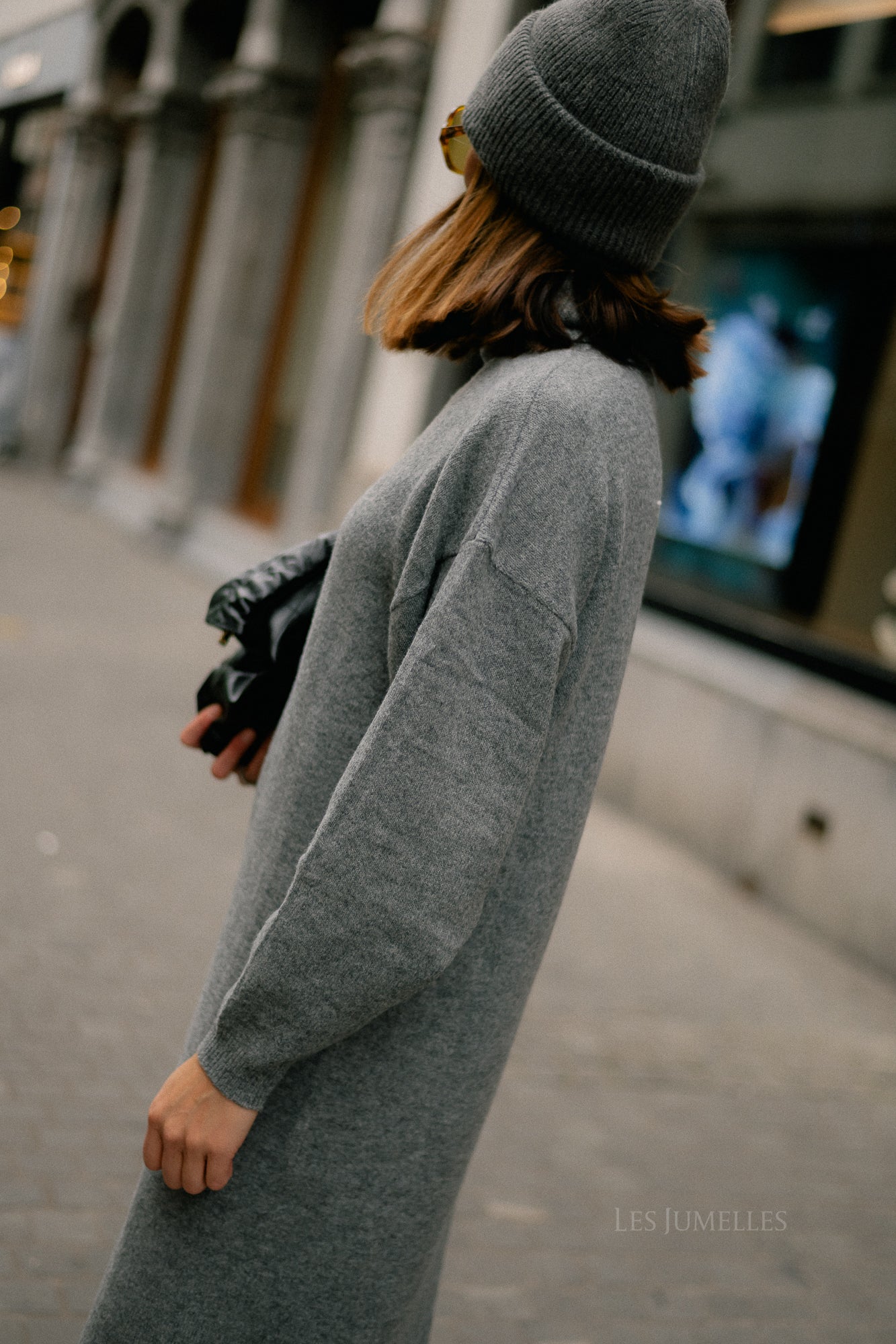 VIBreena rollneck LS knit dress medium grey melange