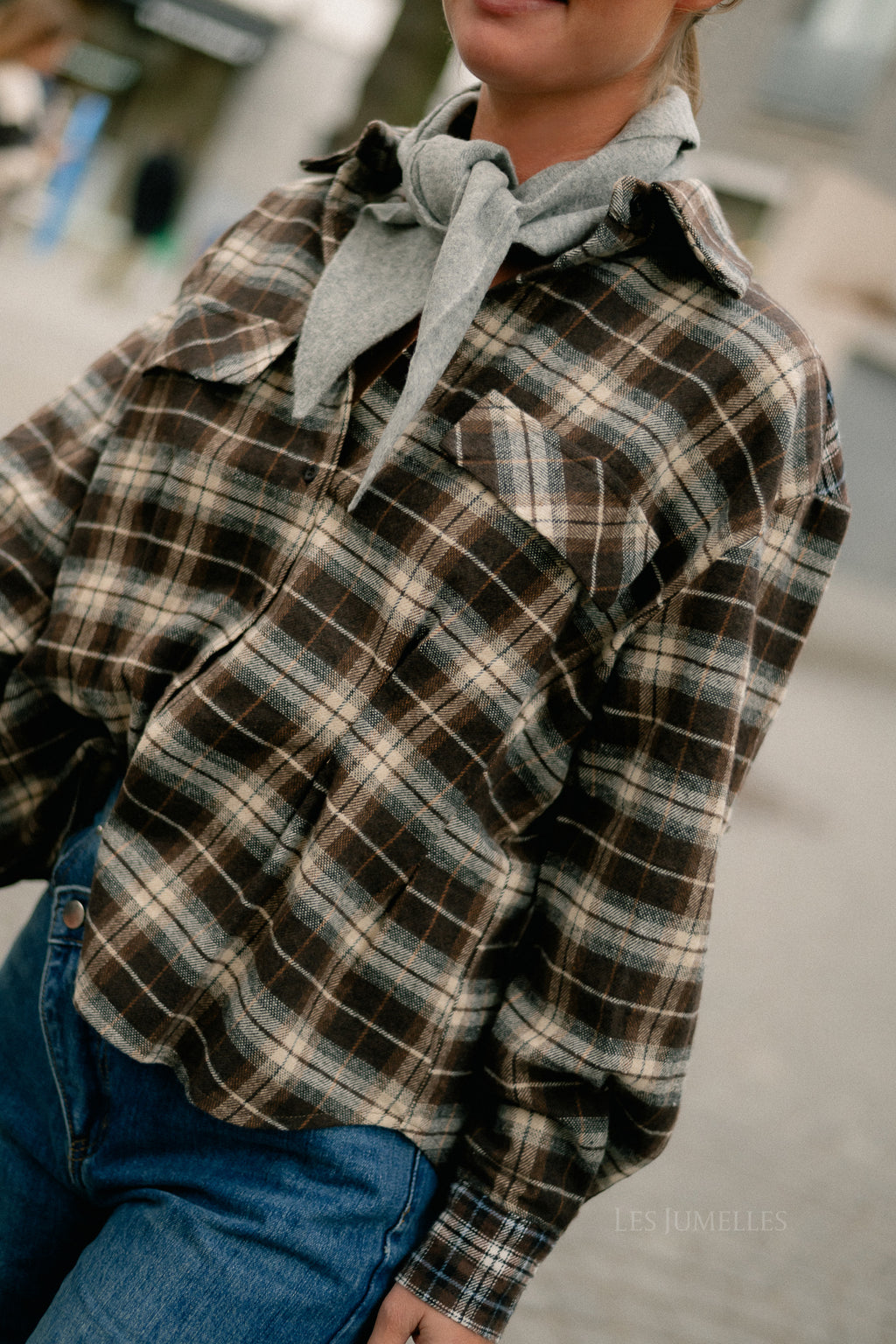 Lynn checkered shirt brown