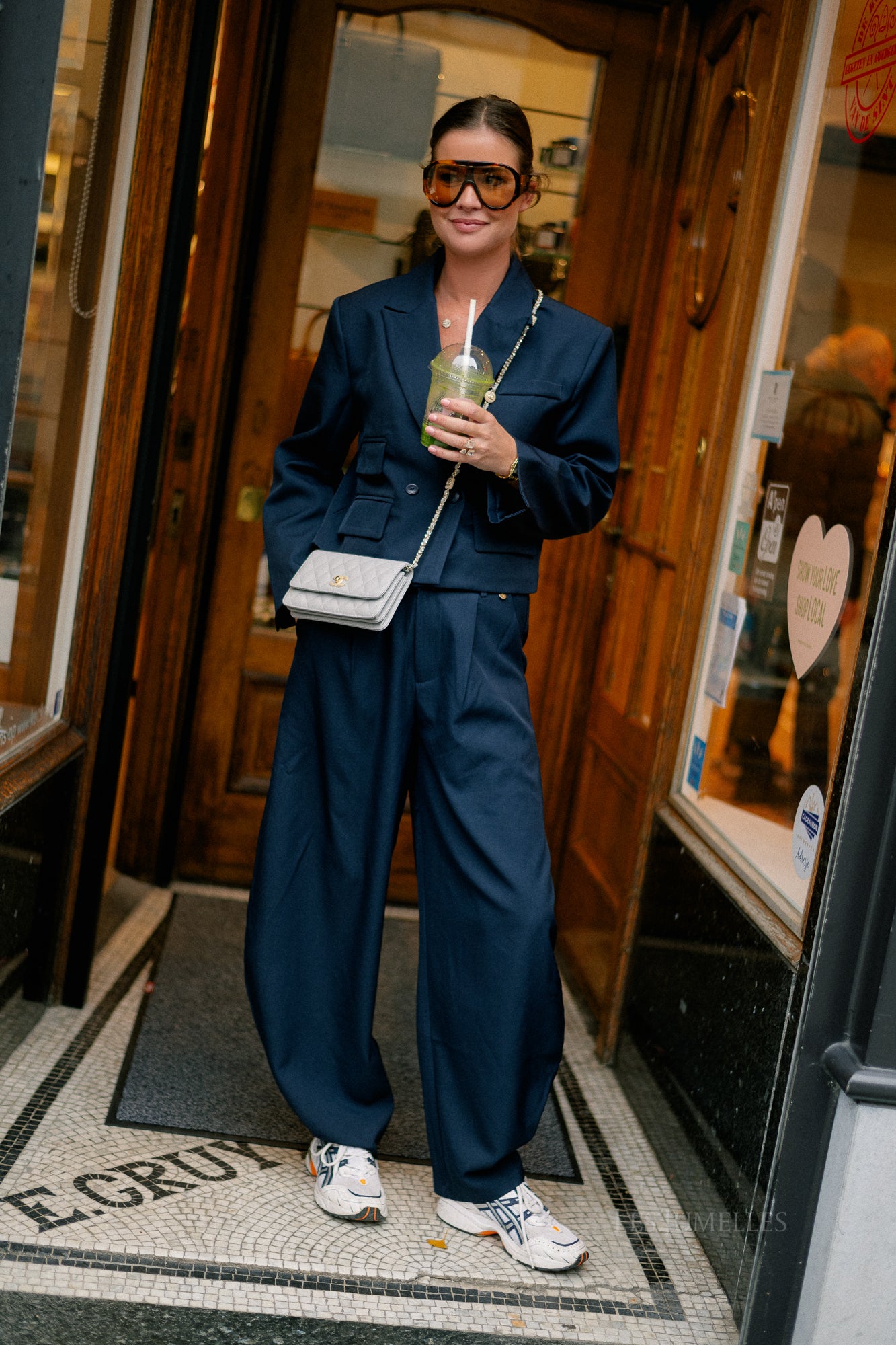 Donna cropped blazer navy