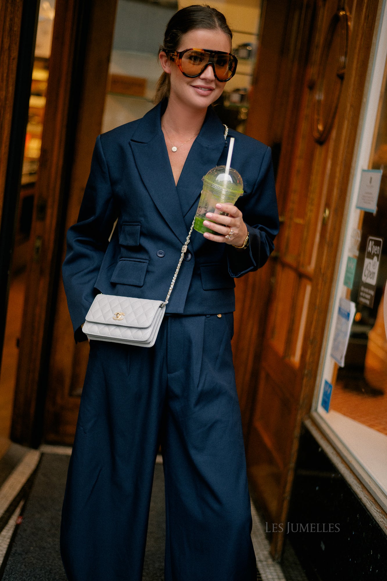 Donna cropped blazer navy