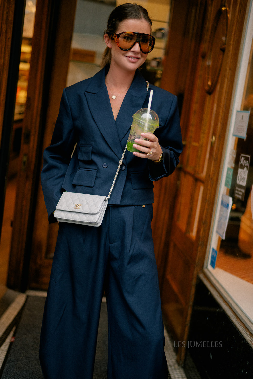 Donna cropped blazer navy