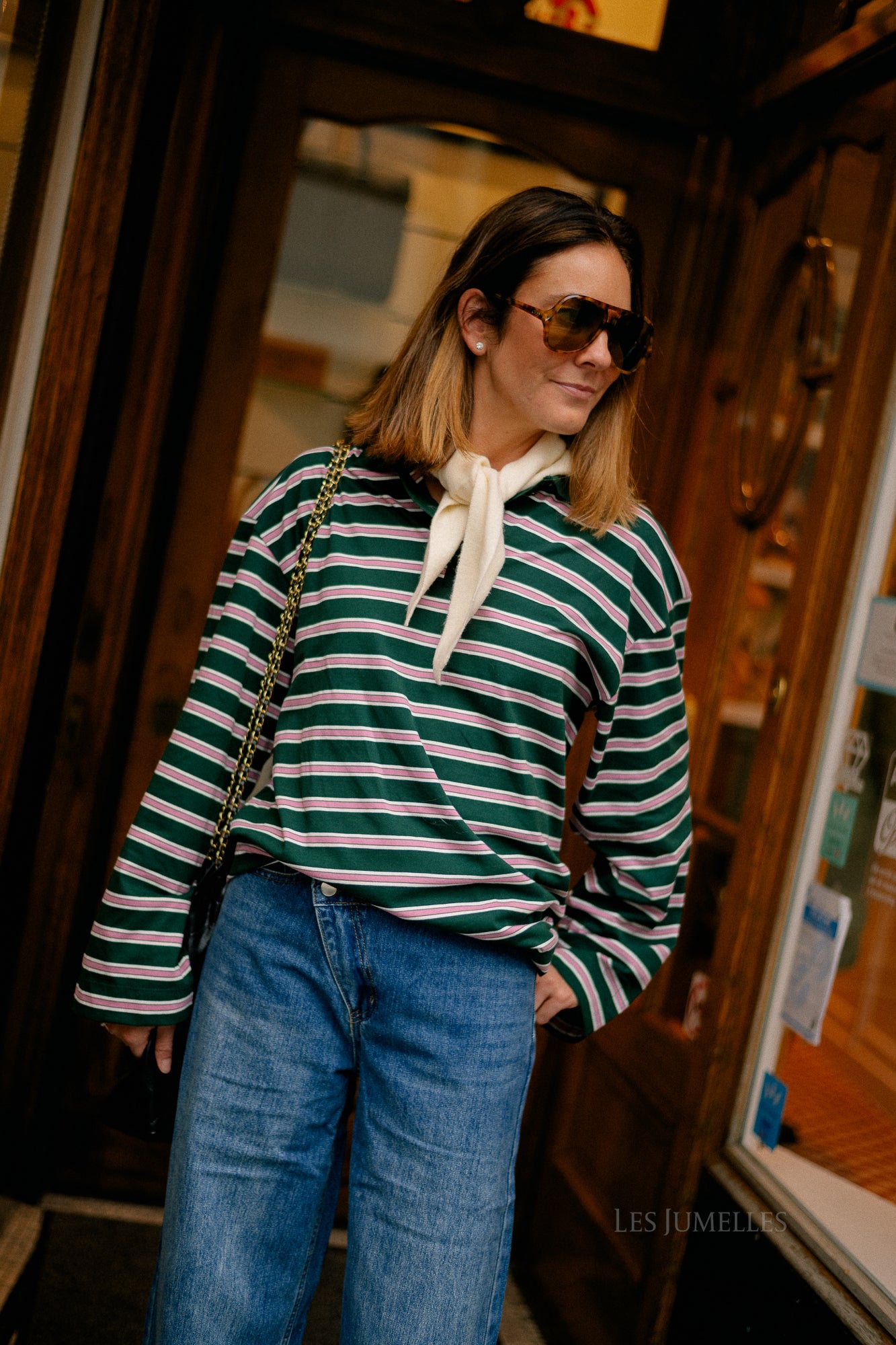 Cindy LS stripes: pine groove/mauve orchid/Morel