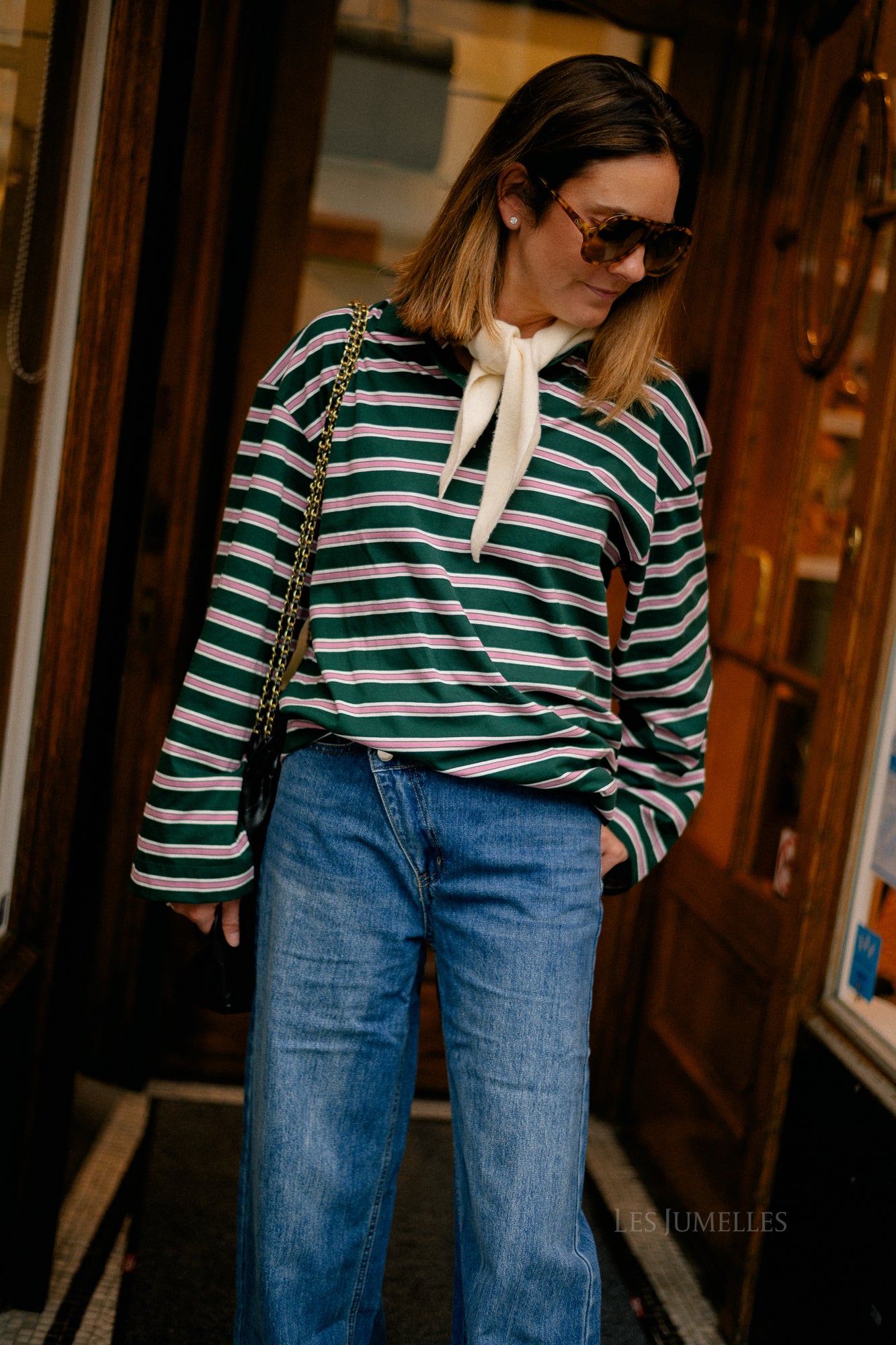 Cindy LS stripes: pine groove/mauve orchid/Morel