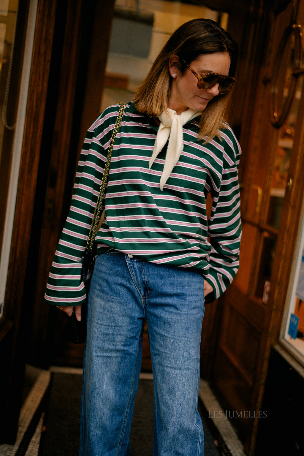 Cindy LS stripes: pine groove/mauve orchid/Morel