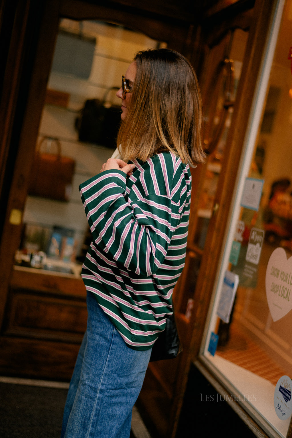 Cindy LS stripes: pine groove/mauve orchid/Morel